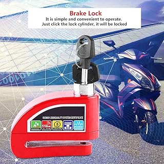 Keenso Motorcycle Alarm Disc Lock, Antitheft Disc Brake Lock Security Alarming System Waterproof 110dB Security Lock for Motorcycle Bike Scooter (Red) Other