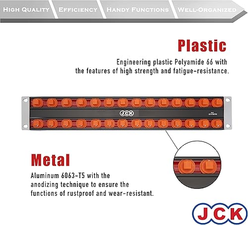 Miniatura 3 de JCK Organizador de enchufes de aluminio de calidad profesional, Socket Boss 2-Rail 38 pulgadas, organizador de zócalos de 38 pulgadas, perno