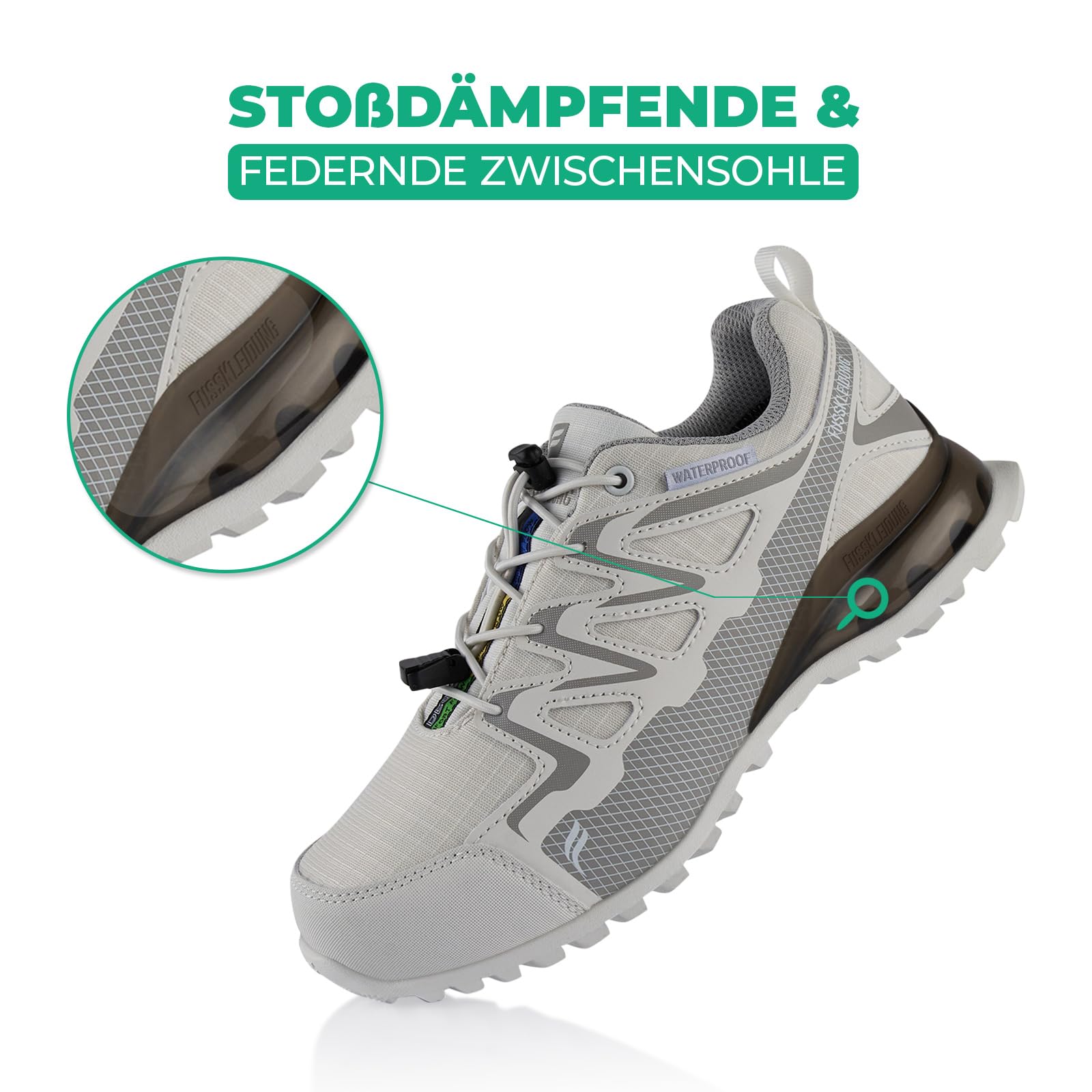 Fusskleidung® Damen Herren Wanderschuhe wasserdichte Trail Running Trekkingschuhe