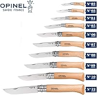 Vista 2 de OPINEL Nº 06 INOX - Cuchillo de bolsillo plegable de acero inoxidable Sandvik, mango de madera de haya, hoja de 2.87 pulgadas, collar de bloqueo