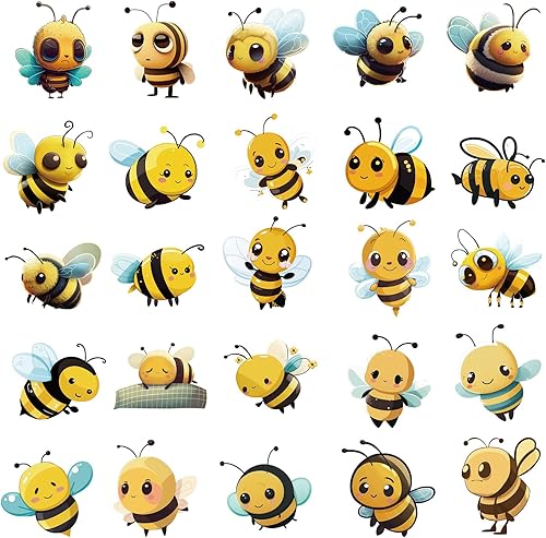 Miniatura 5 de 50 calcomanías de abeja de dibujos animados para botella de agua, calcomanías de vinilo impermeables para laptop, patineta, guitarra, teléfono,