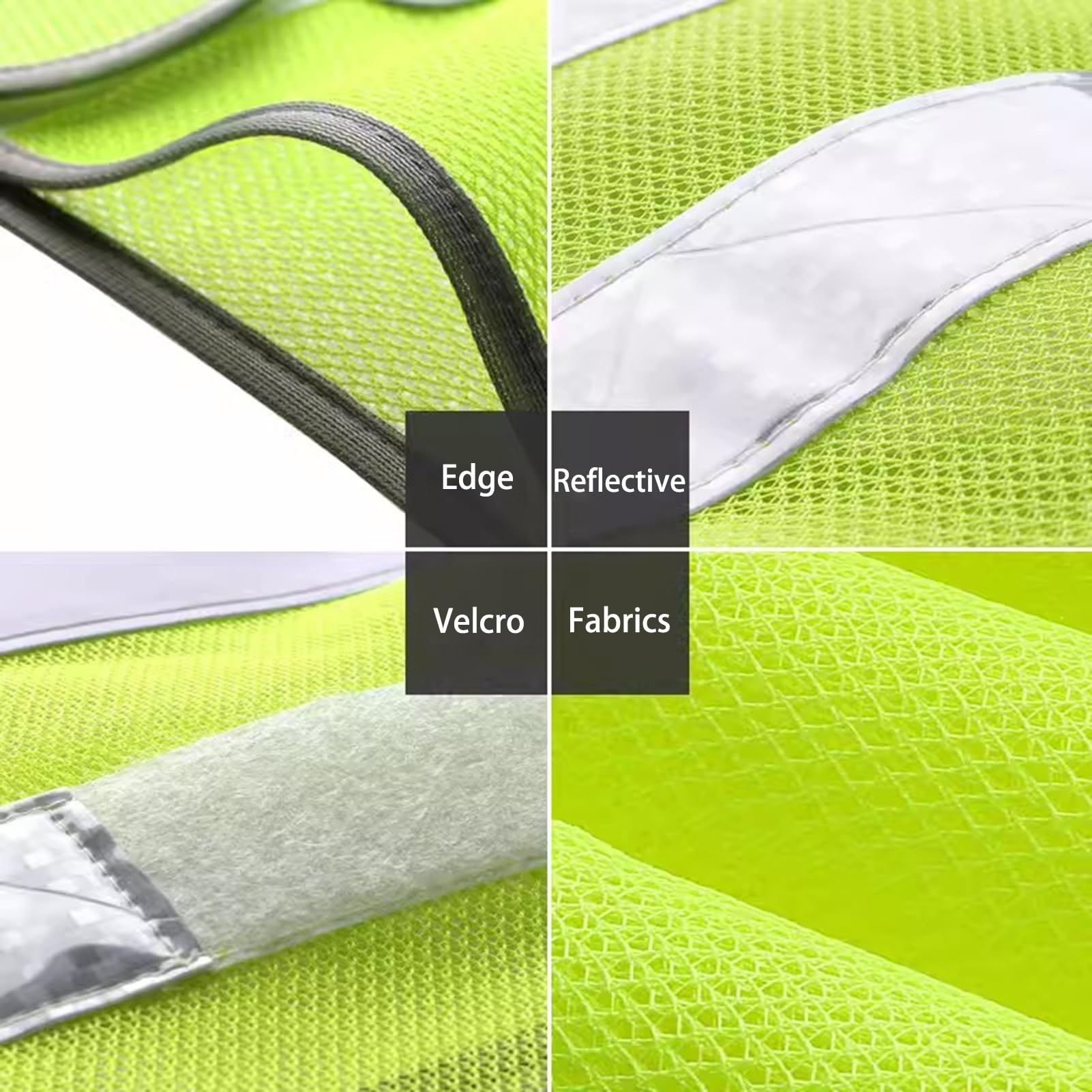 EvikoO Sicherheitsweste Sicherheitswesten mit reflektierenden Streifen, hochtransparente reflektierende Westen, Einheitsgröße (Color : Chartreuse, Size : 20pcs)