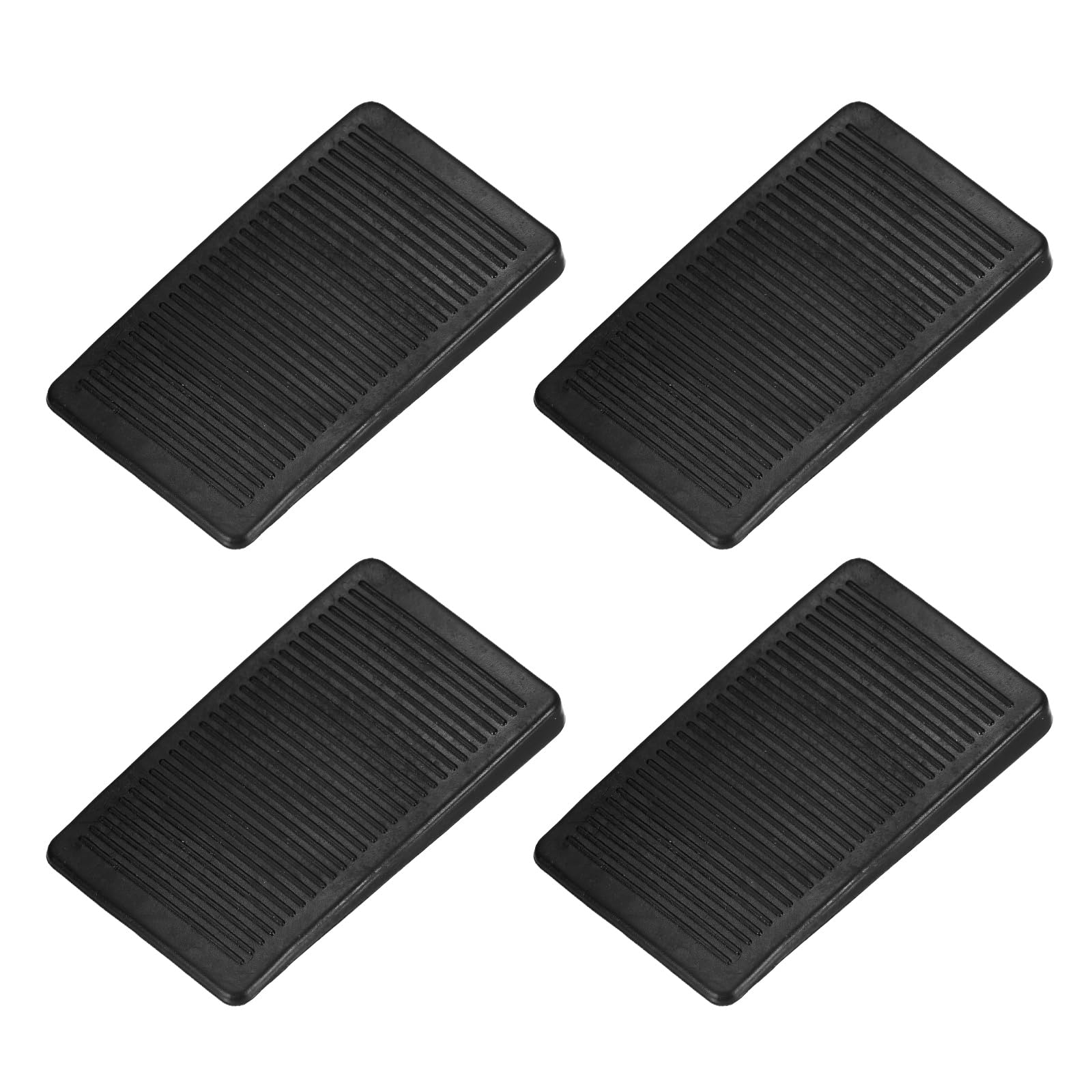 PATIKIL 4 Pcs Rubber Door Stop, 0.2 Inch Height Door Stoppers Wedge Thin Anti-Slip Doorstop for Bottom on Floor Solid Non-Scratching Floor Protectors for Wooden Floor Home Office, Black