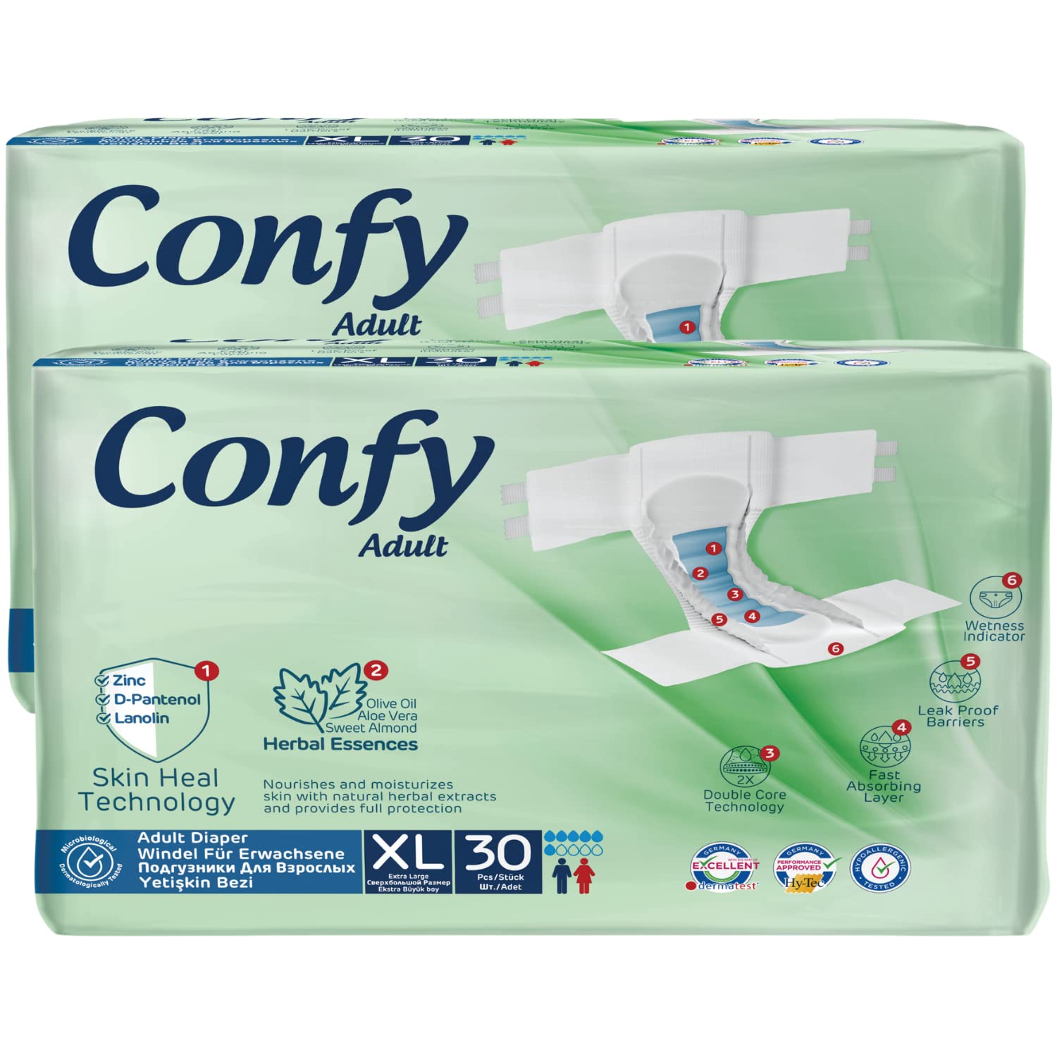 Confy Active Windeln für Erwachsene - Erwachsenen-Windel Inkontinenz Gr.XL 60St