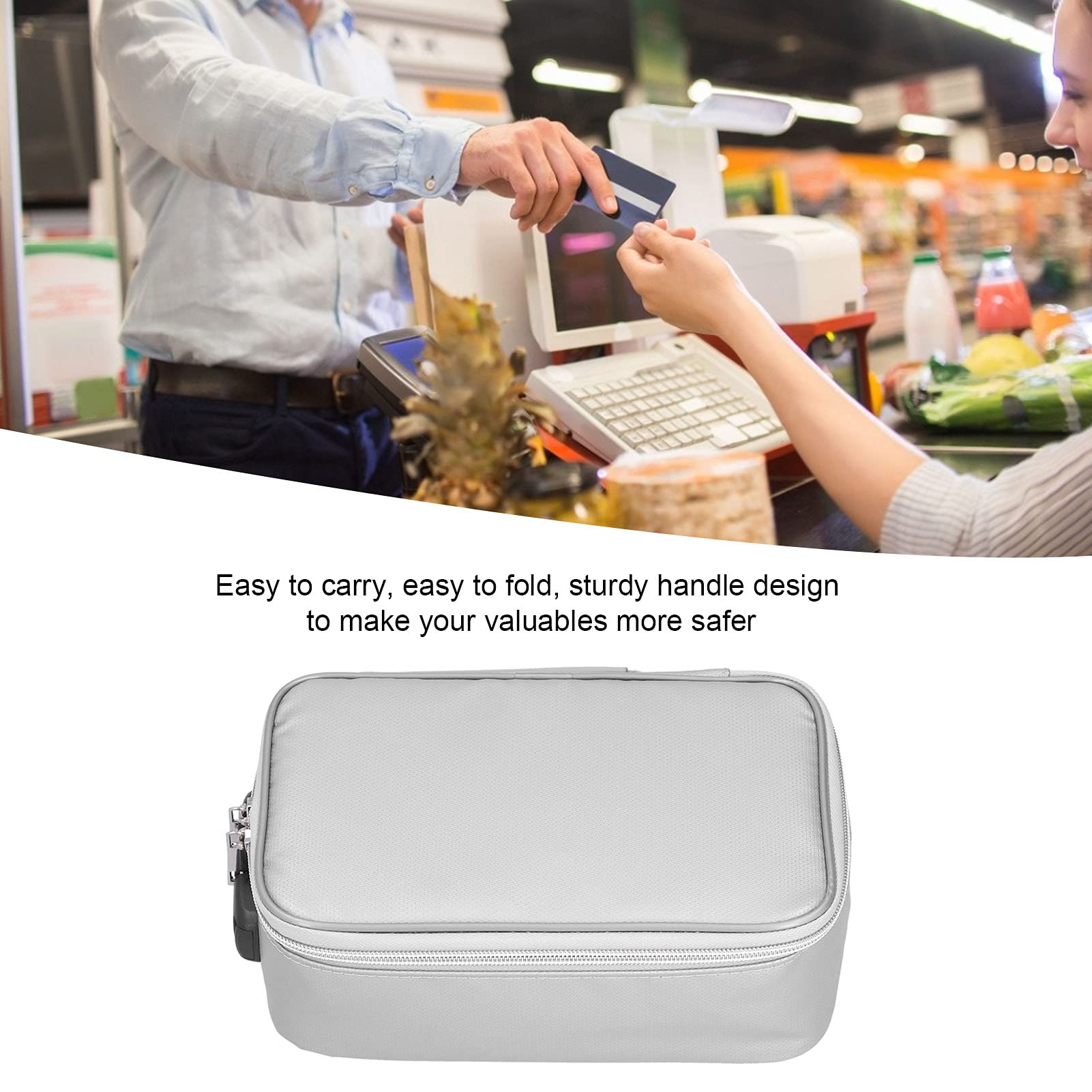 LAKSOL Custodia Ignifuga E Impermeabile - Portadocumenti Di Sicurezza Per Passaporti, Certificati E Oggetti Di Valore (Nero) - Foto 8