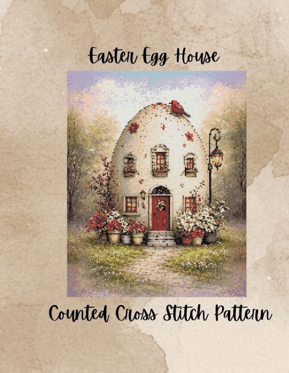 Easter Egg House: Colorful Spring Counted Cross Stitch Pattern