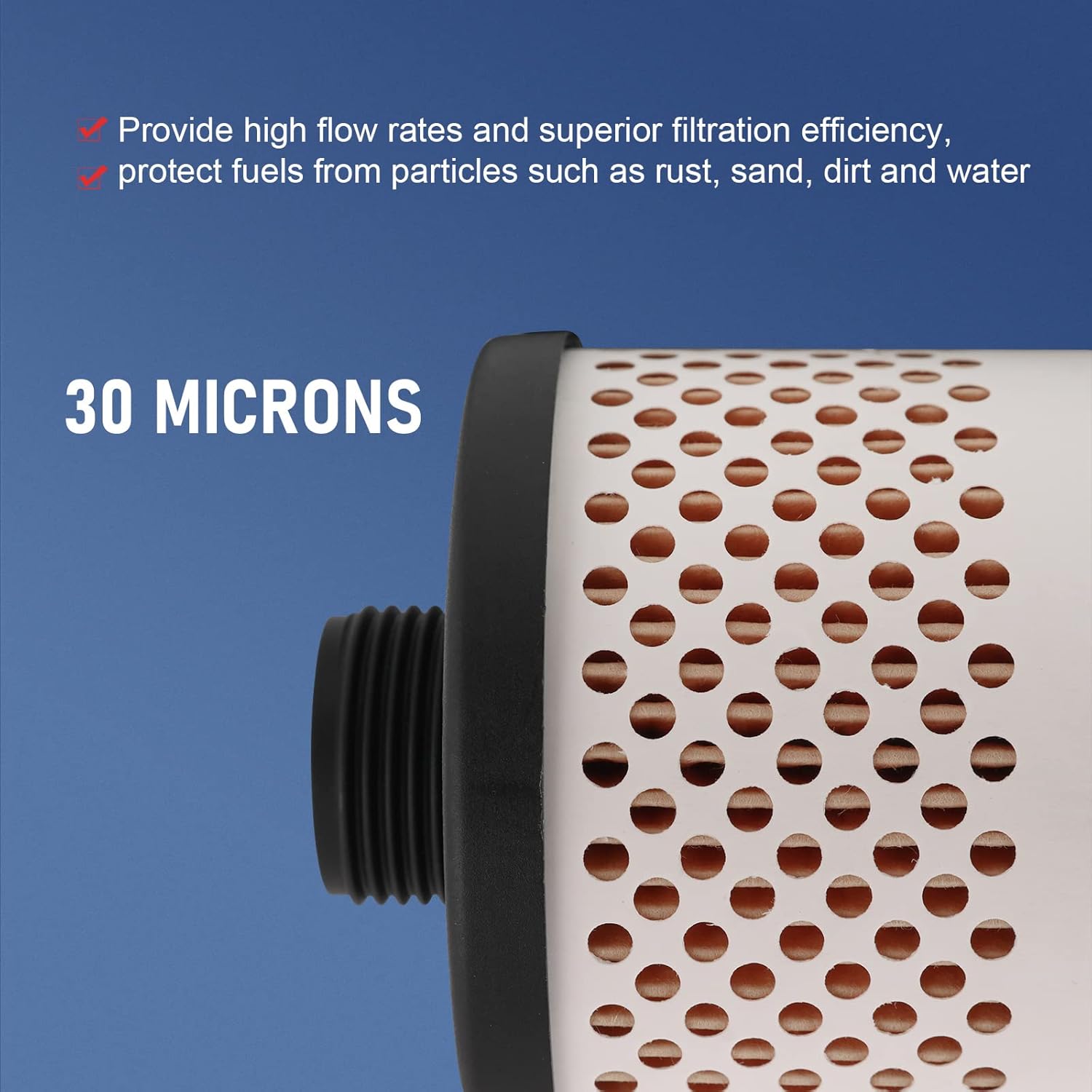 DICMIC 3Pcs 496-5 Fuel Tank Filter Element Replacement for Gasoline and Diesel Water Separate 30 Micron with Protective Sheet