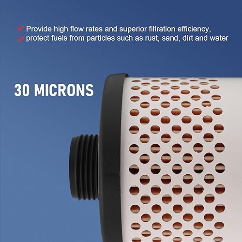 Miniatura 4 de 3 piezas 496-5 de repuesto de elemento de filtro de tanque de combustible para gasolina y agua diesel separada 30 micrones con hoja protectora