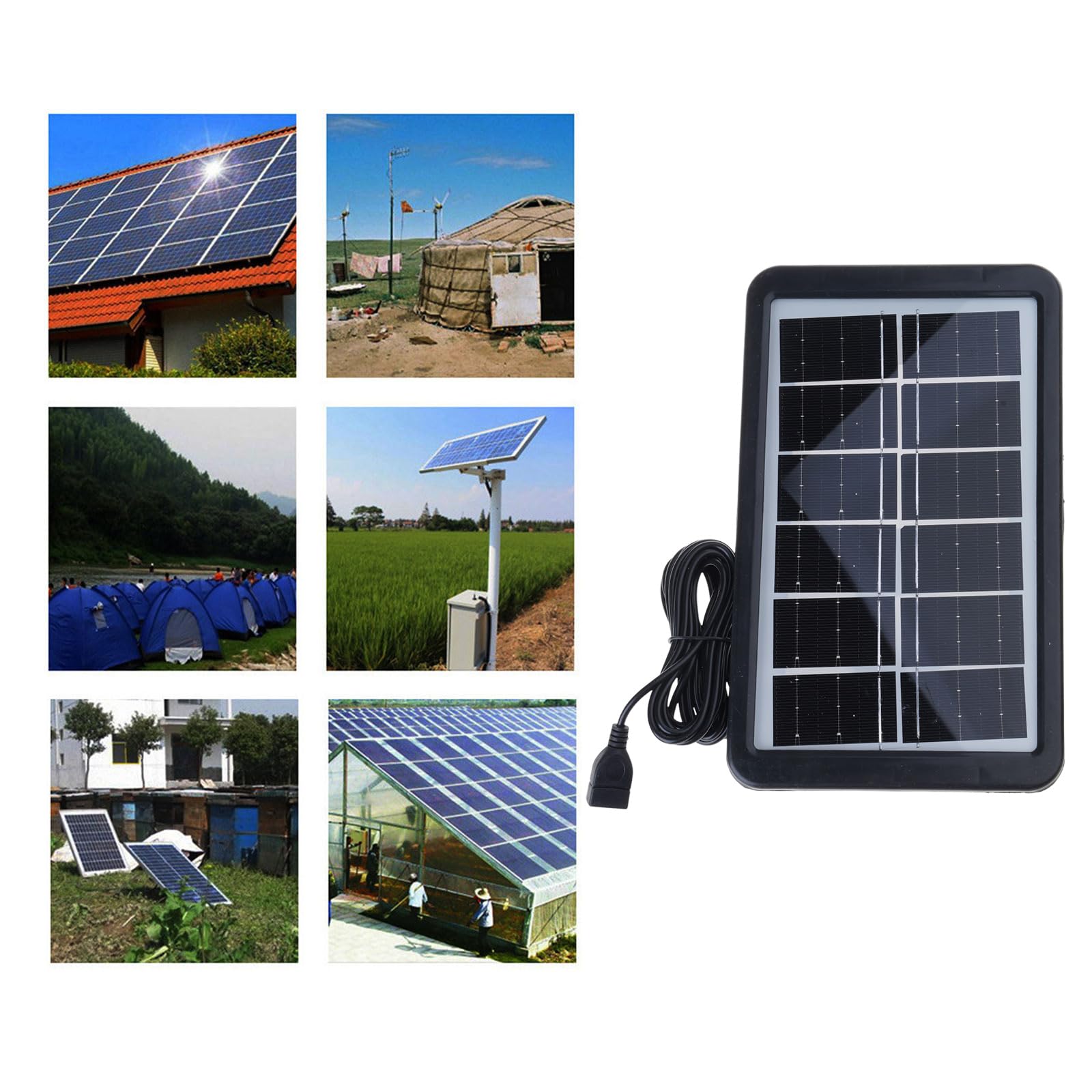 Lightweight 10W Solar Panel Charging USB Port High Efficiency Solar Module For Outdoor Activity & Mobile Charging