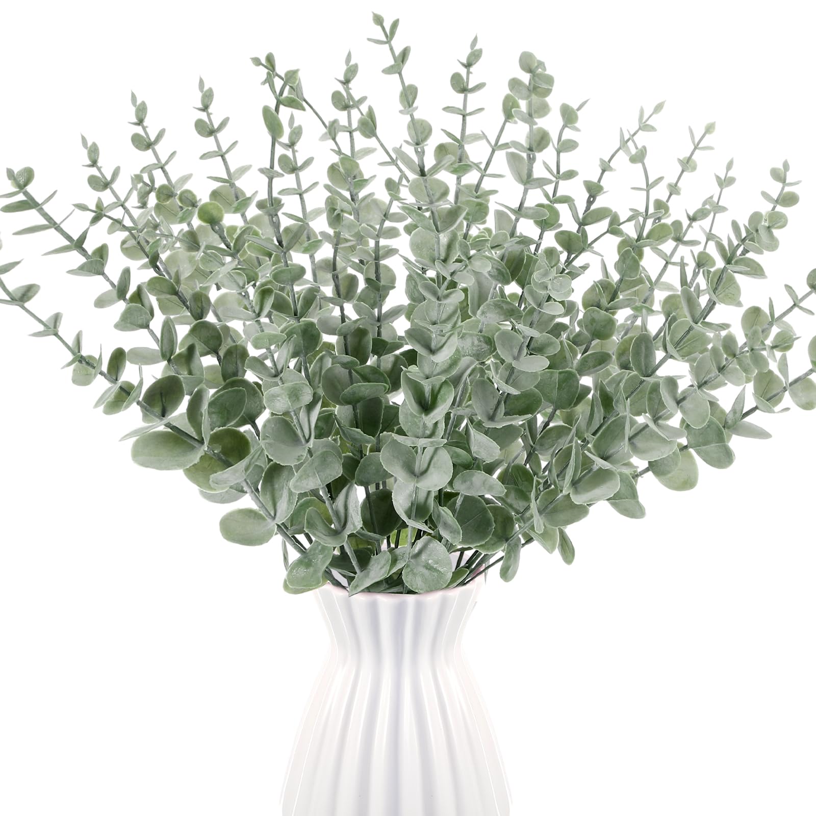 Lot de 100 tiges d'eucalyptus artificielles pour décoration de Mariage, Centre de Table, Bouquet de Fleurs, décoration d'intérieur (Vert Clair)
