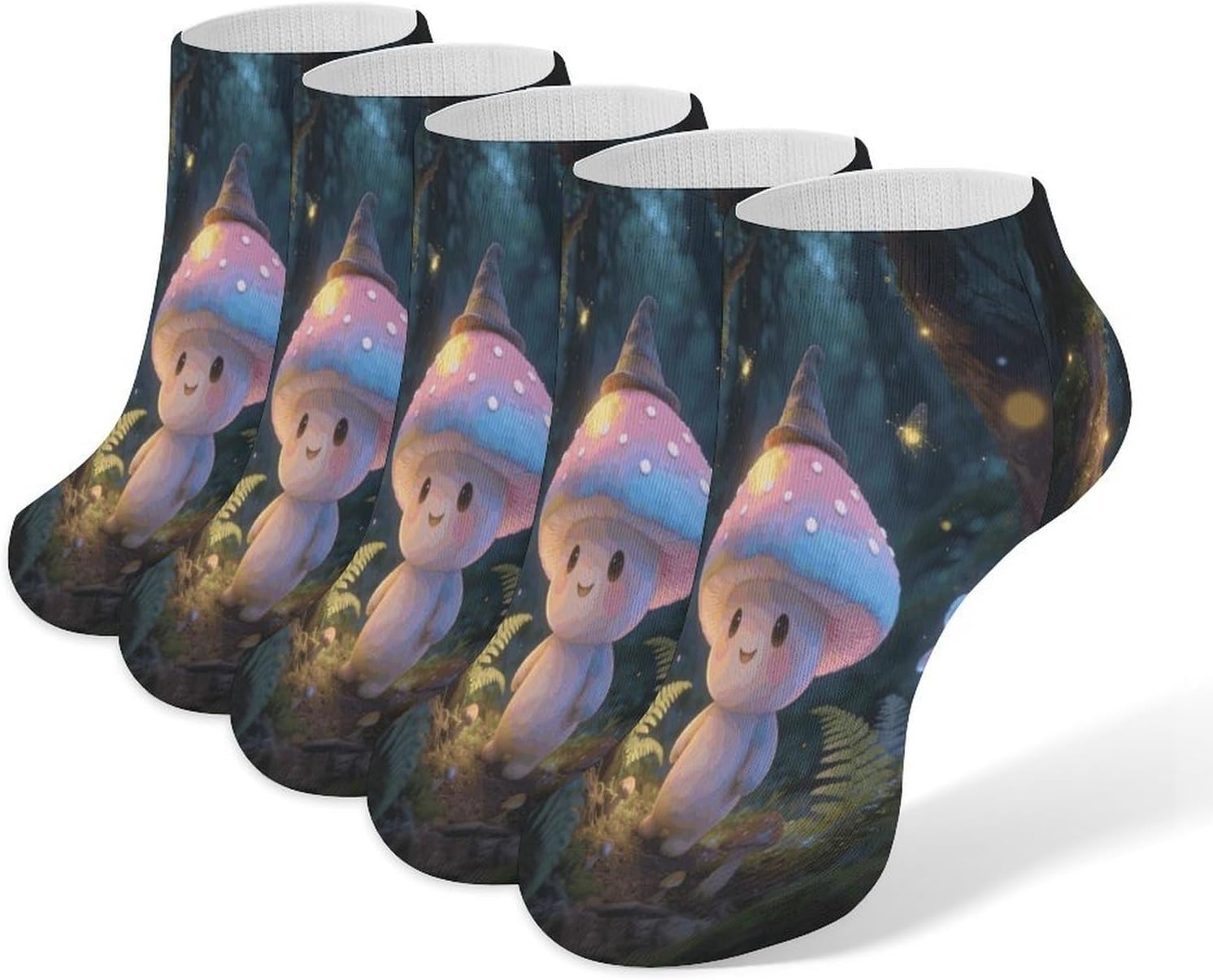 The Fun Guy Enchanted Ankle Sock,Cushioned Crew Socks Low Cut Compression Running Sock with Ankle Support for Men Women(5 Pairs)