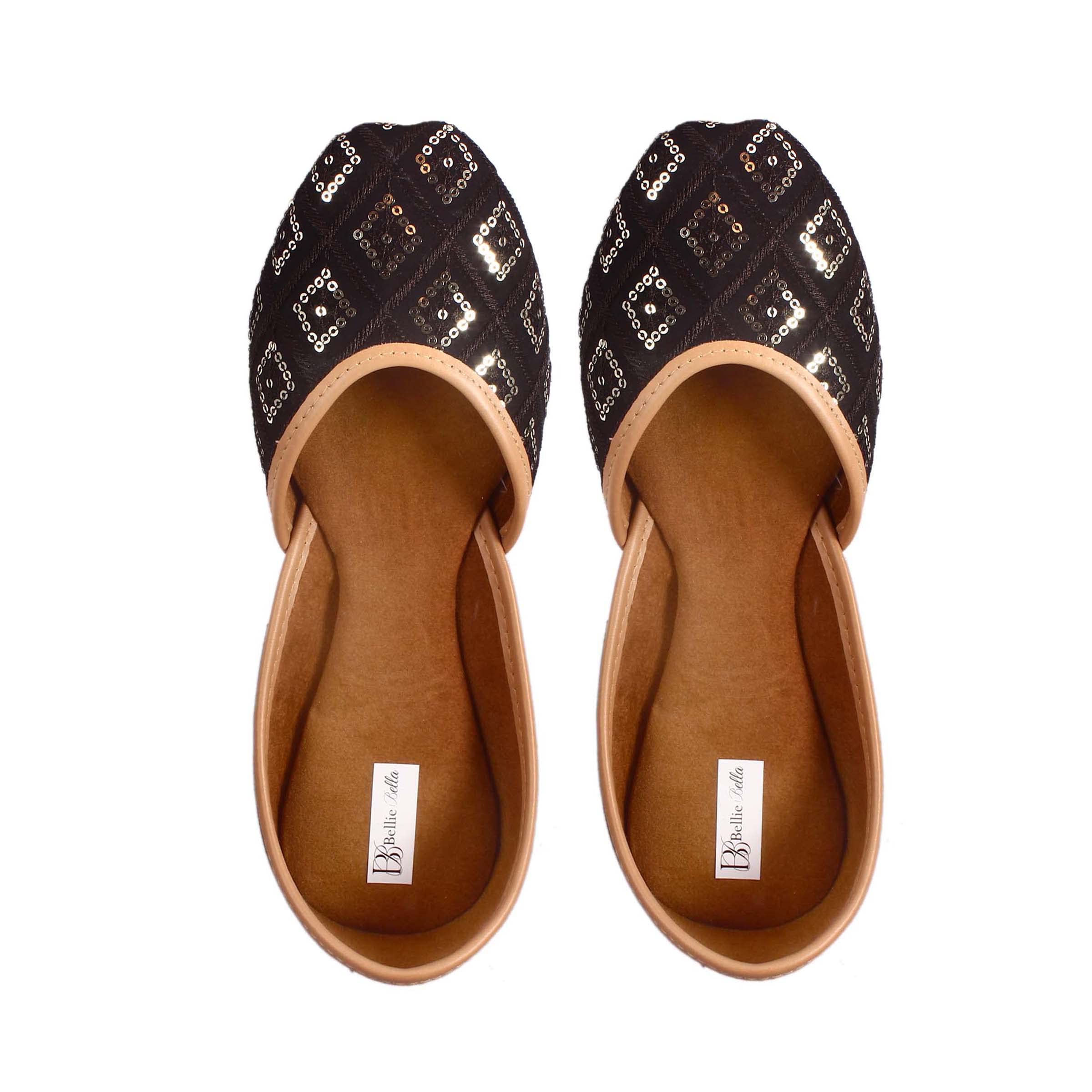 bellie bella Mojari Punjabi Jutti for Women Ethnic Footwear- Sequence-picture-15