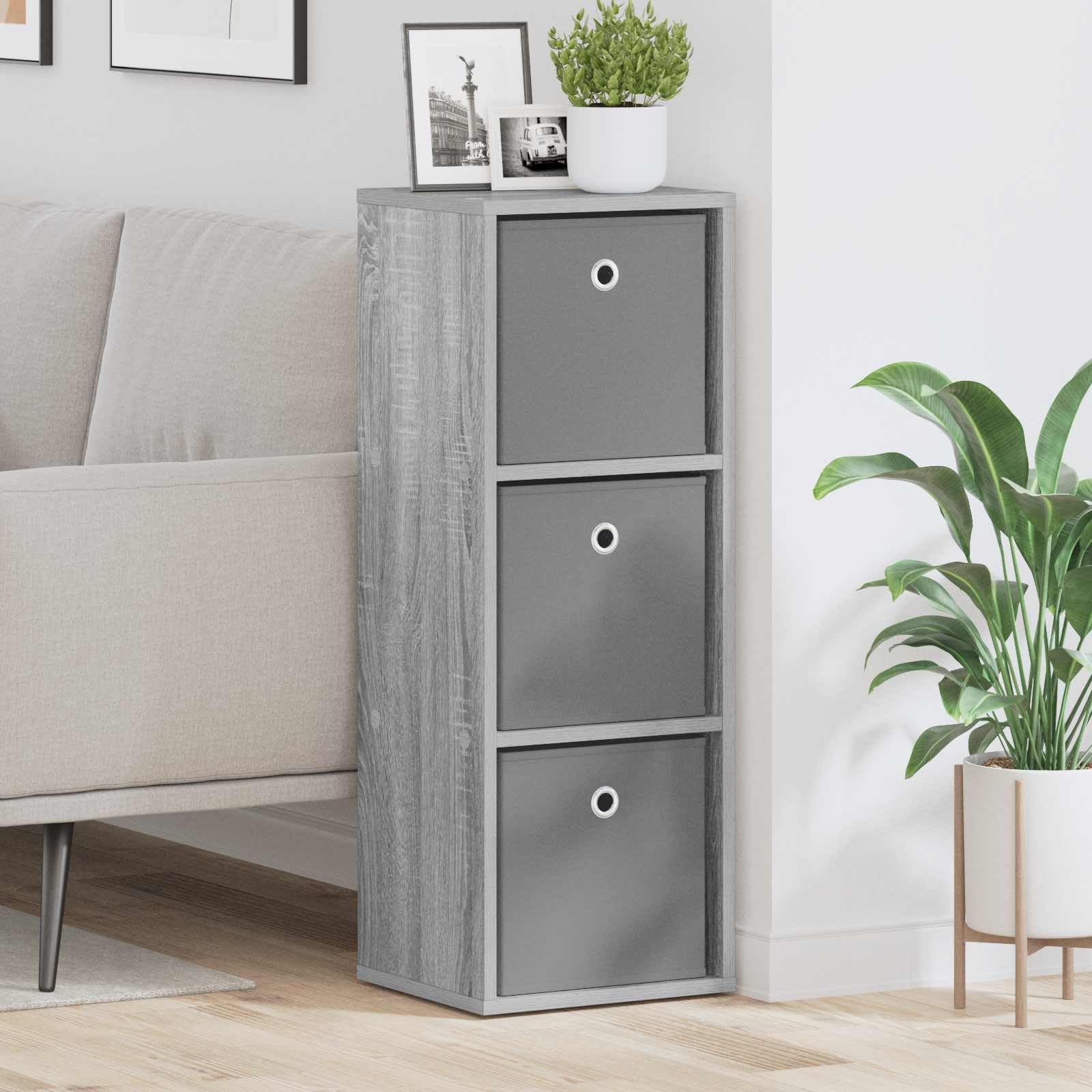 Sonoma komoda z 3 szufladami, szara, 30,5 x 27 x 84,5 cm, uniwersalna komoda do salonu, jadalni, korytarza i biura, z miejscem do przechowywania, półką i stabilnym materiałem drewnopochodnym