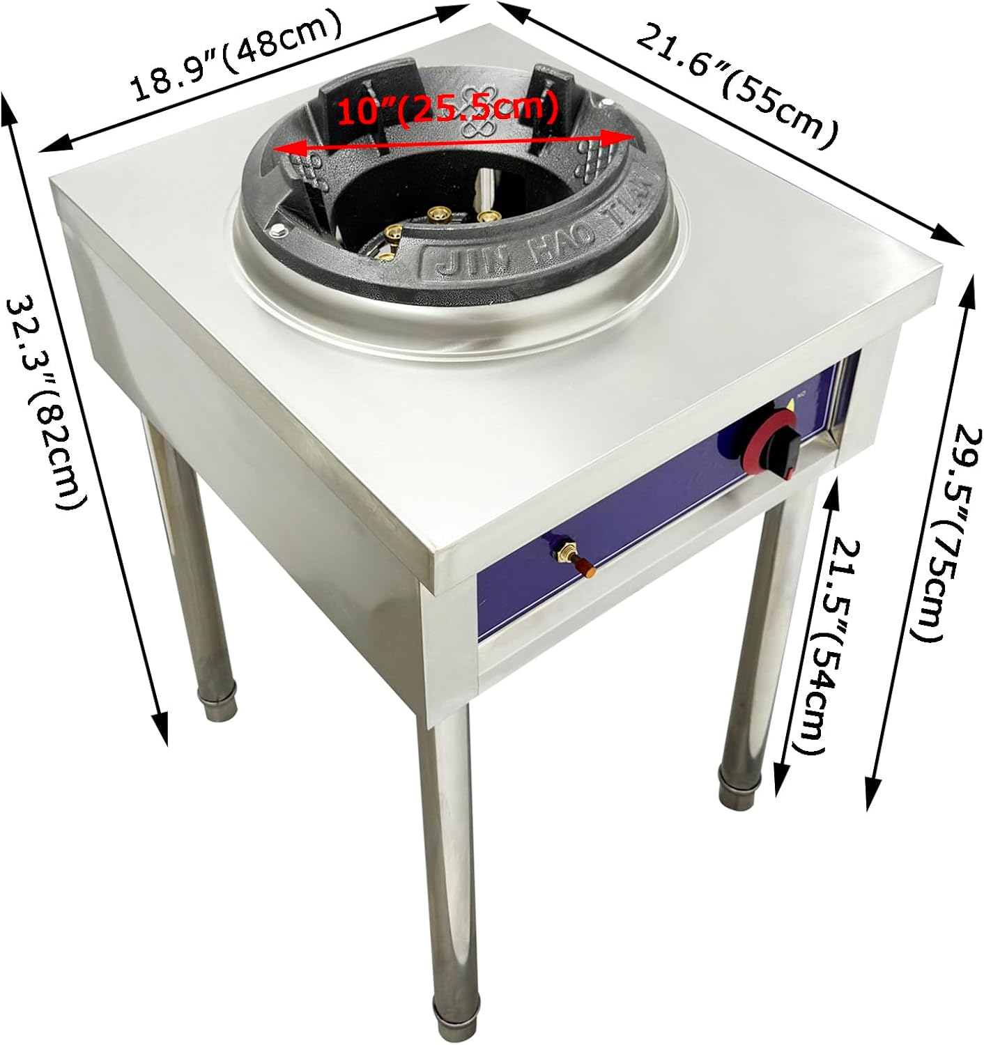 LPG Chamber Single Burner Cooking Range Open Style 10" Commercial Gas Wok Gas Stove
