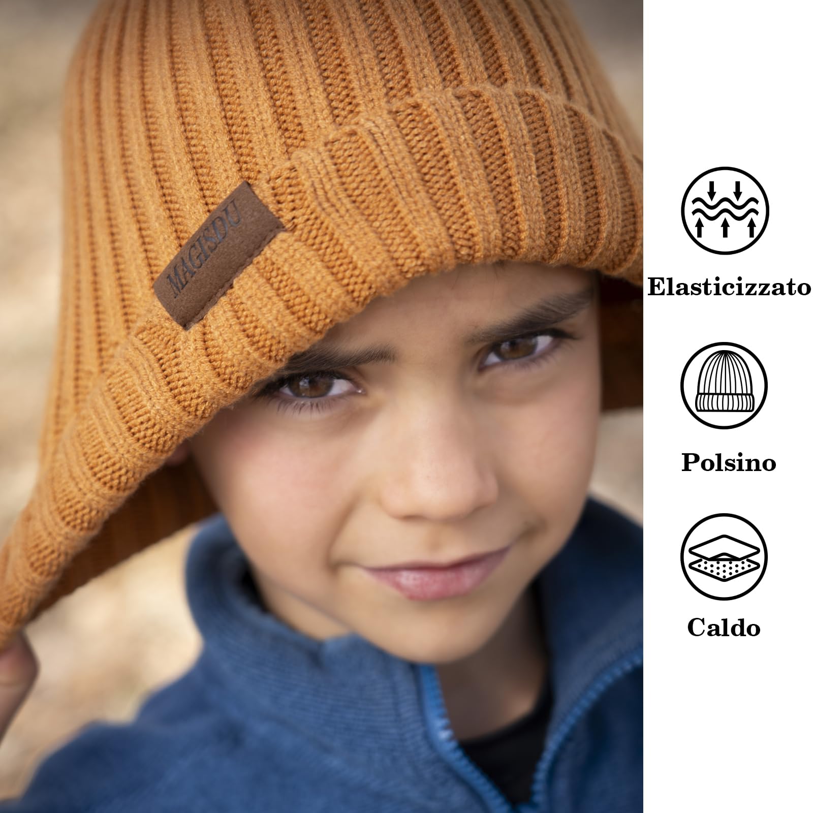 MAGISDU Cappello Bambino Bambina Lana Merino Berretto Invernale Liner Cappelli Termico Ragazzo Ragazza