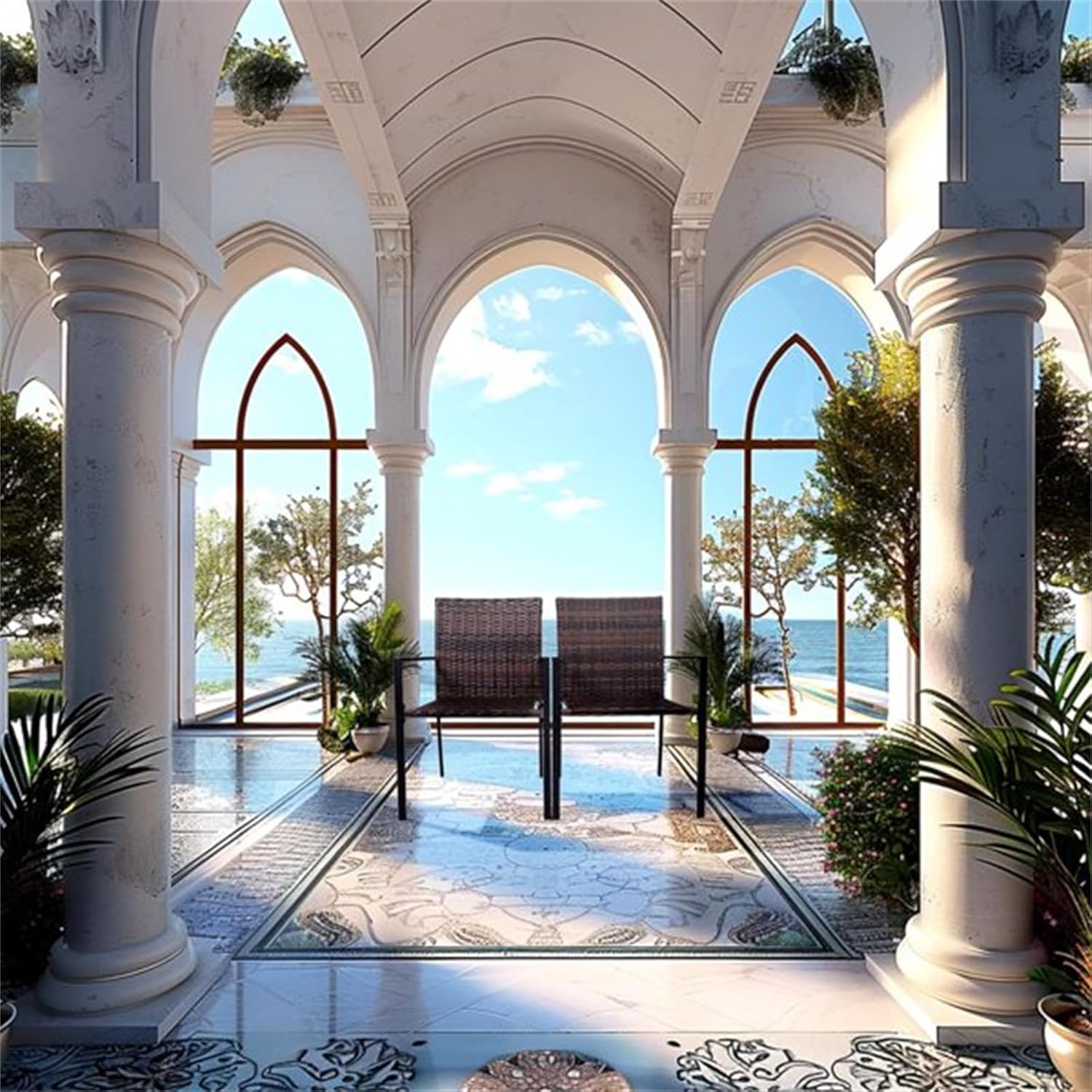 Patio Dining Chairs Set of 2 Stackable Outdoor-Indoor Wicker Chairs All-Weather PE Rattan with Armchair,Firepit Armchair for Garden Backyard and Restaurant,Support 265 lb (Brown)