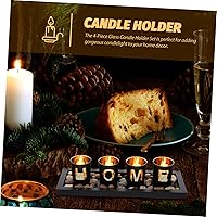 Vista 2 de Candelabro decorativo de vidrio con diseño de letra para restaurante casero