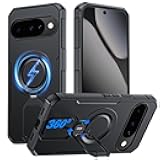 CENMASO Magnetic for Google Pixel 10 Pro Case/Pixel 10 Case with 360° Spin Stand, Fit for Magsafe, Military Grade Protection, Shockproof Case for Pixel 10/10 Pro with Kickstand (Black)