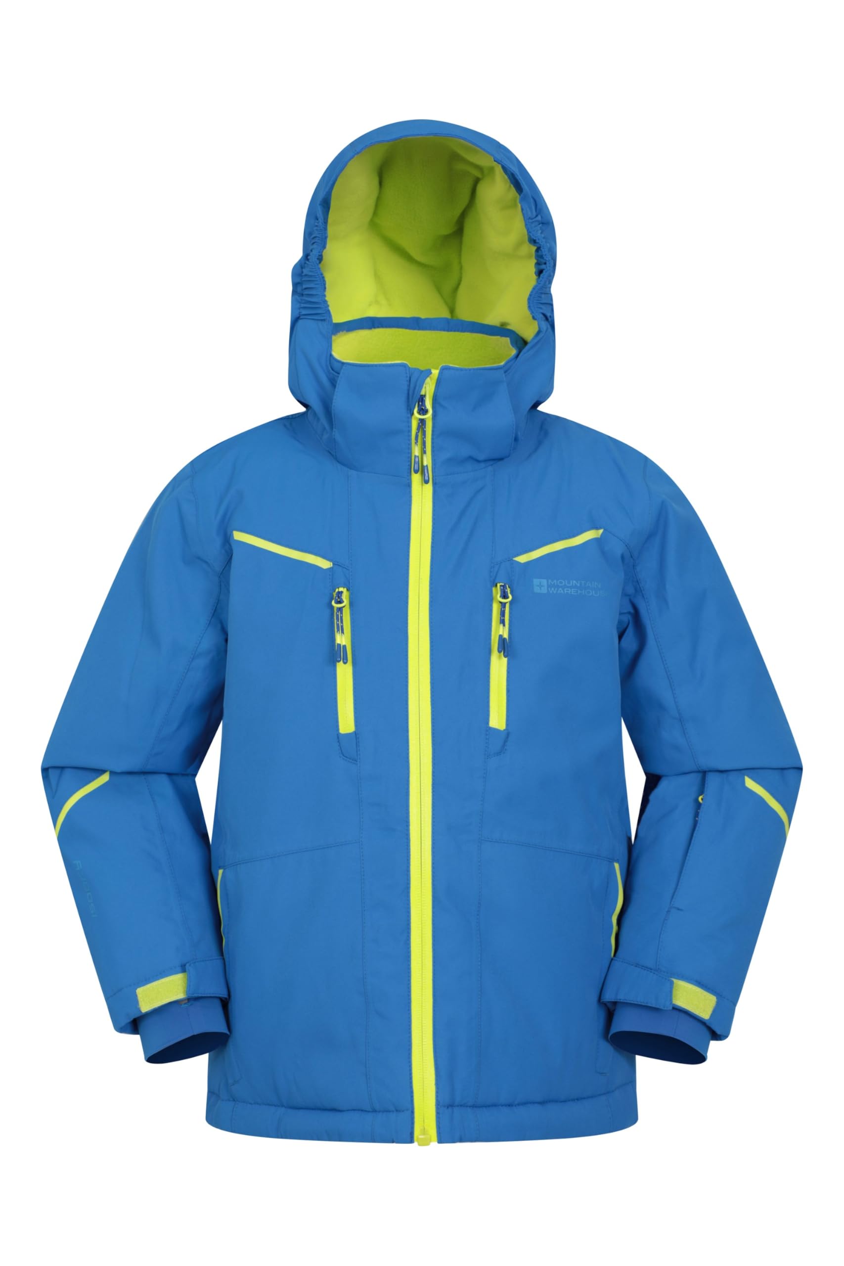 Mountain Warehouse Slalom Kids Extreme Waterproof Ski Jacket - Fleece Lined Padded Coat with Detachable Snowskirt, Boys & Girls - Winter Skiing, Sports, Walking Cobalt 5-6y