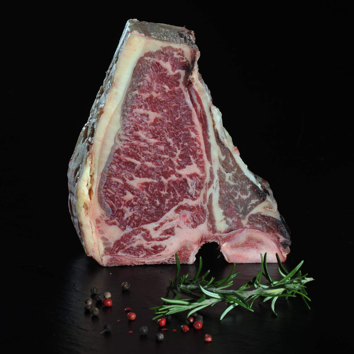 T-Bone-Steak (700g) Dry Aged - großes Steak mit Roastbeef- & kleinem Filetanteil zum Grillen oder Kurzbraten