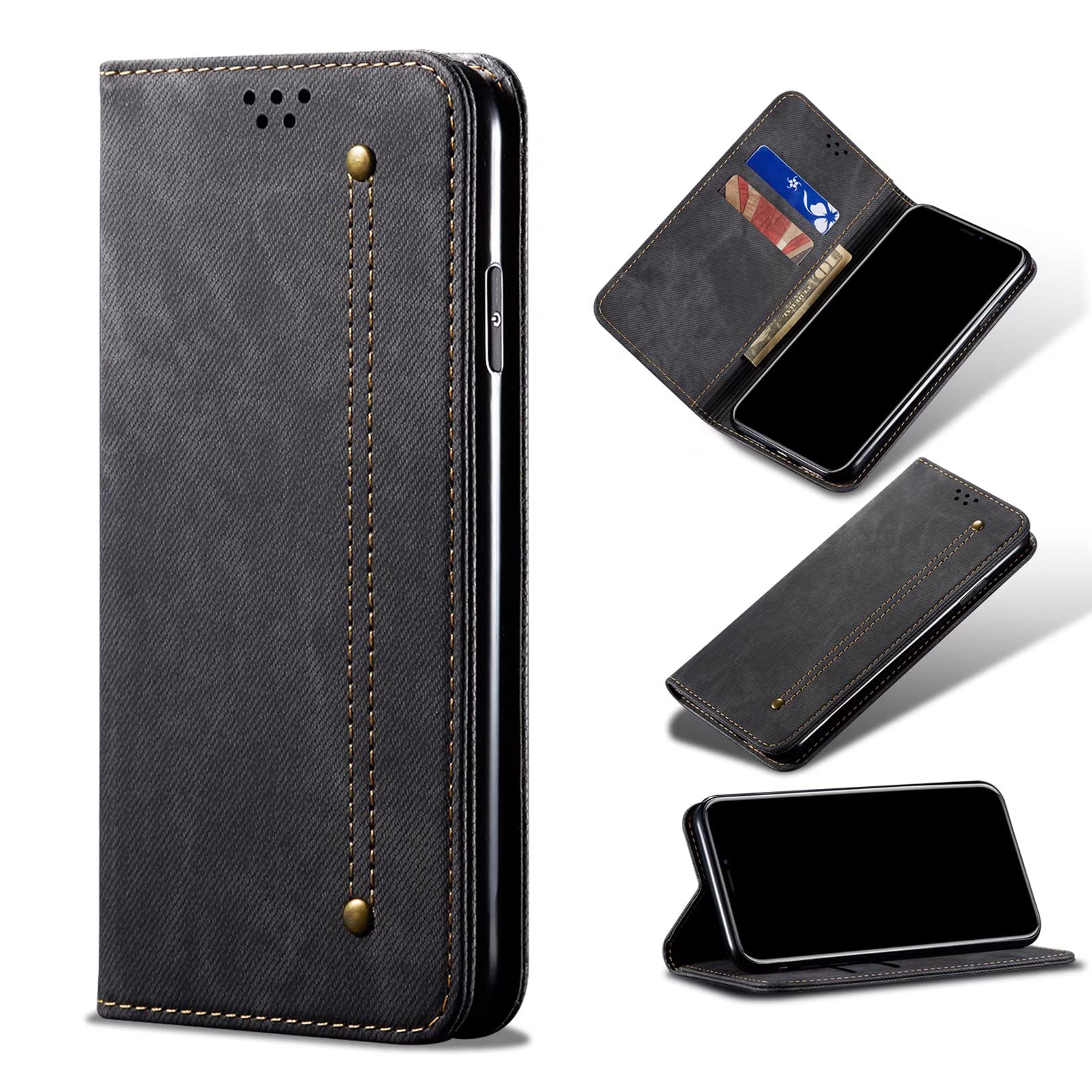 Custodia A Portafoglio In Pelle Per OPPO Realme X2 Pro – Con Supporto E Slot Per Carte, Cover In PU + TPU