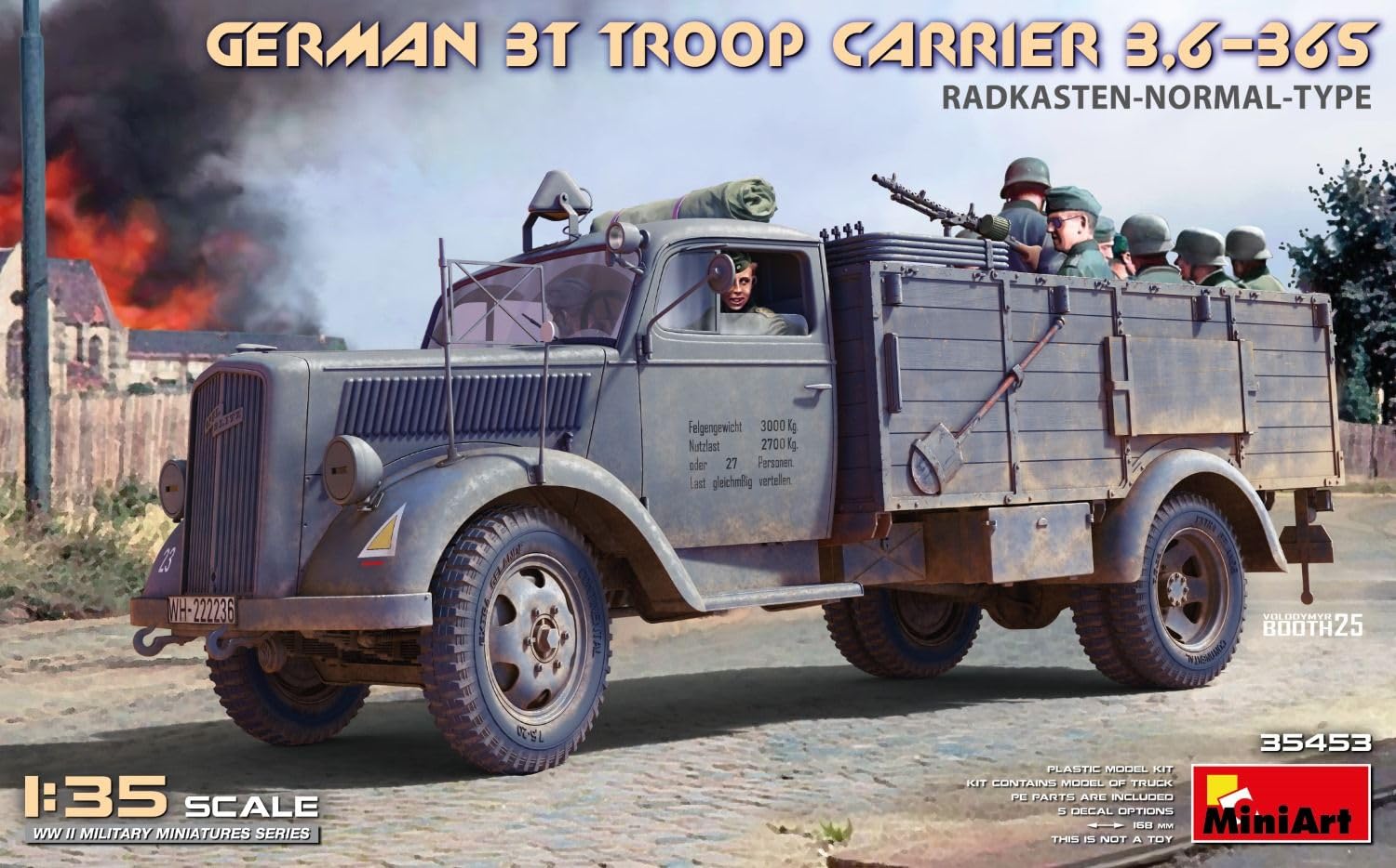 Miniart 1:35 - German 3T Truck 3,6-36S Radkasten Normal Type - Image 2