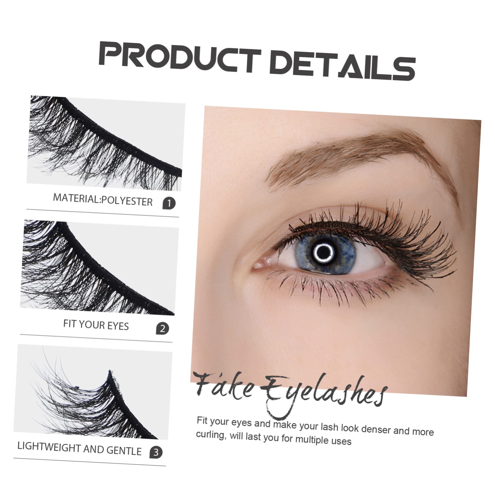 FOMIYES 100pares Pestañas Postizas De Pestañas De Imitación De Extensiones De Ojos Ligera Para Uso Diario y Fiestas Sin Irritación Fáciles De Limpiar y Adaptar