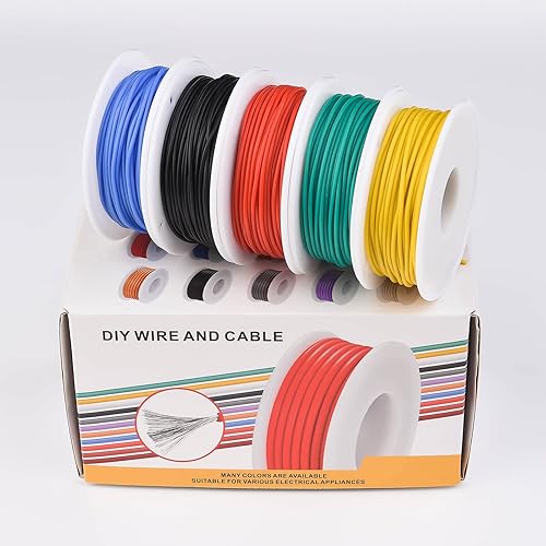 Miniatura 2 de Cable eléctrico trenzado de 30 AWG, cables de cobre estañado calibre 30, kit de cables eléctricos de silicona flexible OD 0.043 in, 5 colores de