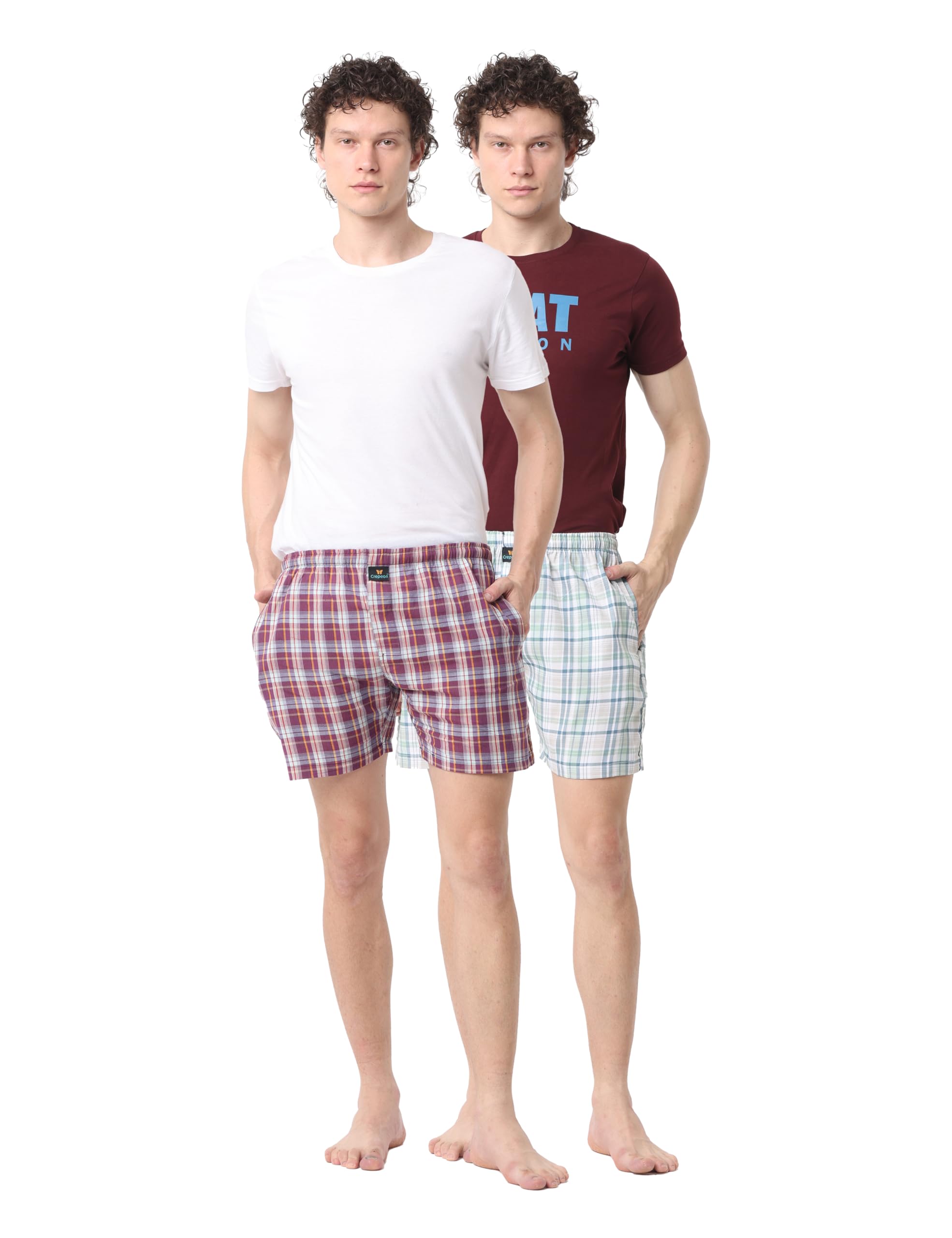 Mens Checks Classic Multicolor Shorts (Pack of 2)-image-24