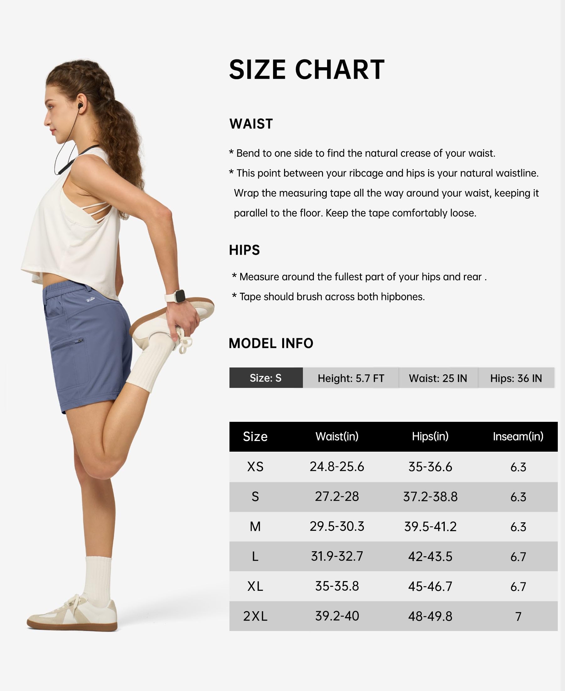 Willit Pantalones Cortos para Senderismo para Mujer