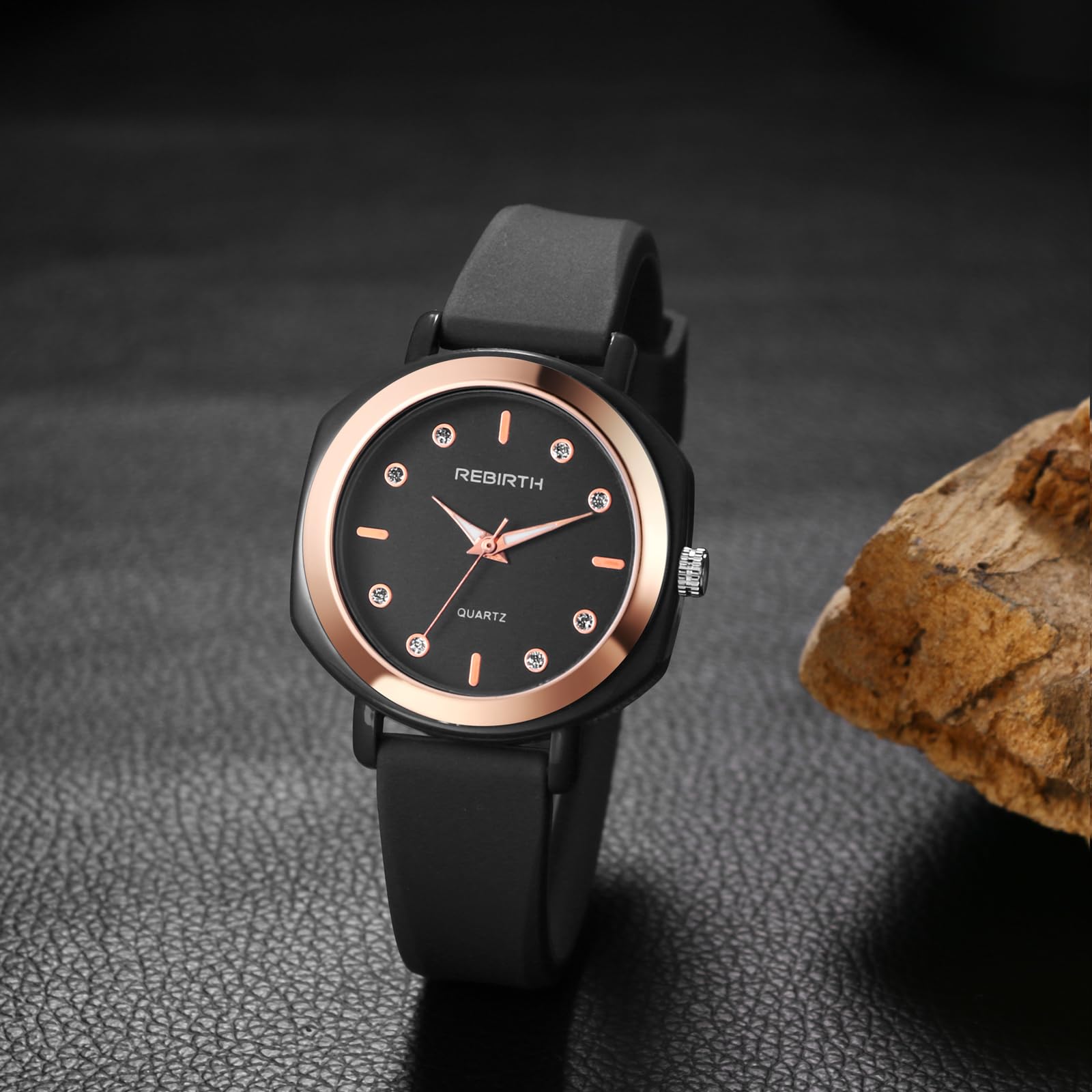 JewelryWe Uhren Damen Analog Quarz Armbanduhr Klassisch Einfach Beiläufige Uhr mit Silikon Armband