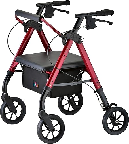 Miniatura 10 de NOVA Star 8 - Andador bariátrico resistente, asiento acolchado grande, capacidad de 450 libras, ruedas resistentes todo terreno de 8 pulgadas