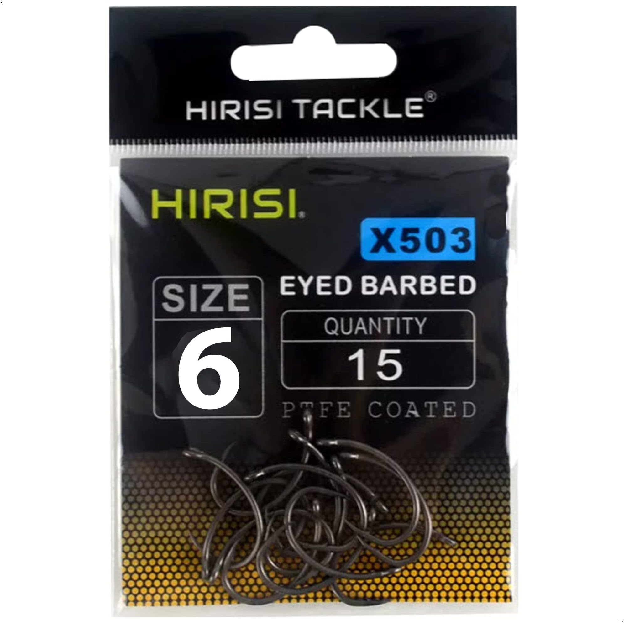 Hirisi X503 Fishing Hooks Available in Sizes 2, 4, 6, 8 with Curved Shaft and Inner Barbs for Carp Fishing, Pack of 15