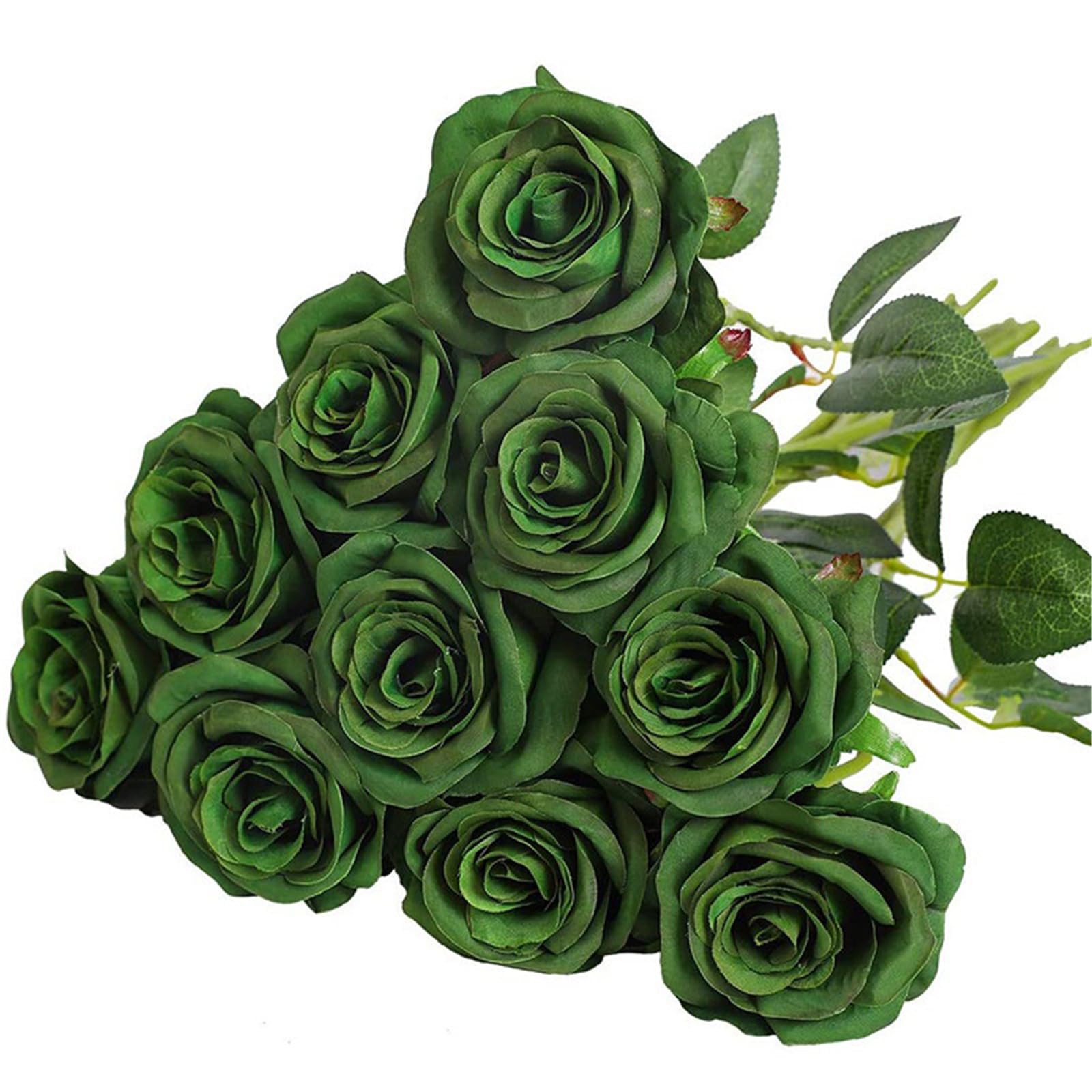 JSGHGDF Realistic Rose Flower 10Pieces Wedding Bouquet Silk Rose Home Flower Arrangement Ceremony Centerpiece Decors Realistic Silk for Wedding Decors