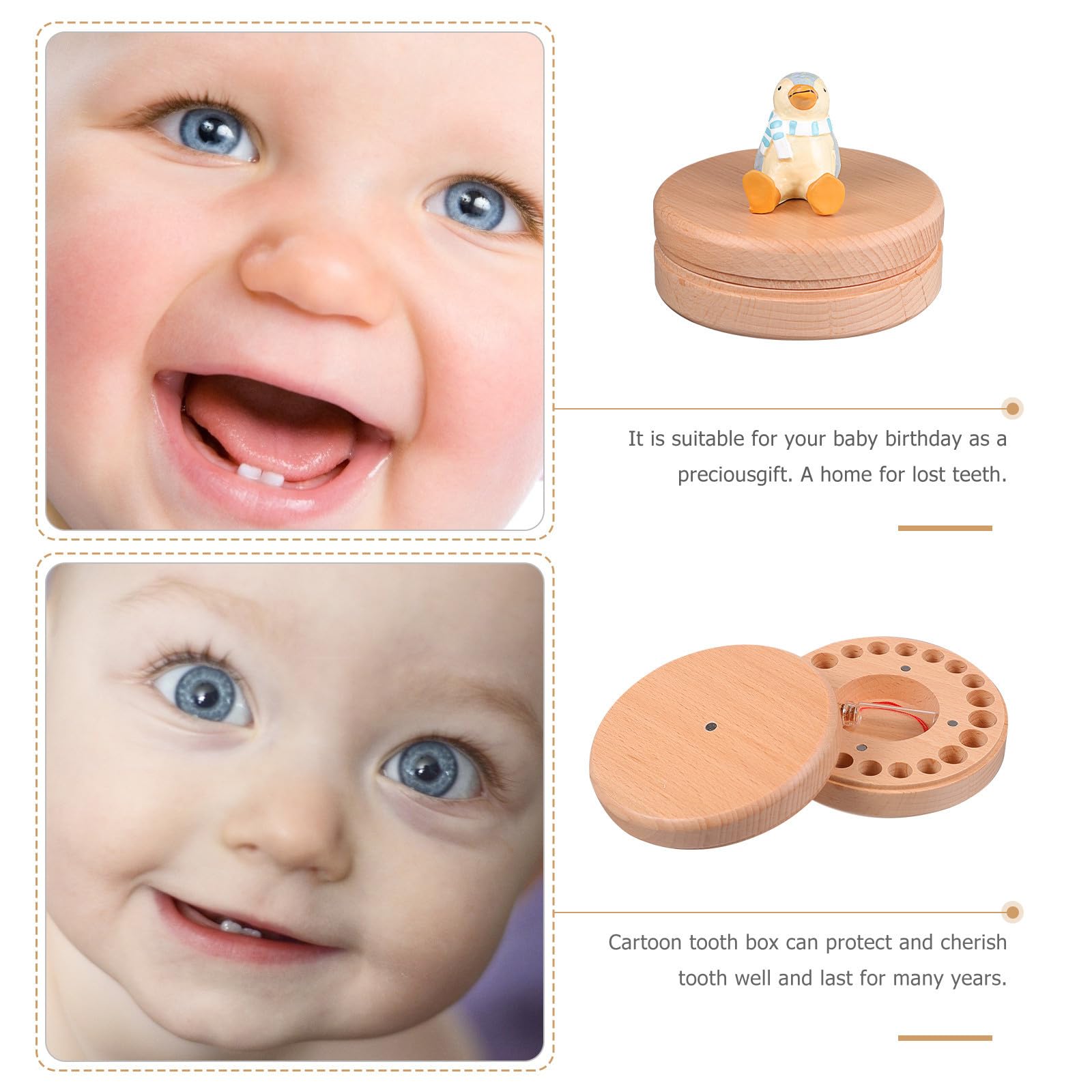 ULTECHNOVO Caja para Guardar Dientes de Leche Infantil en Madera de Haya
