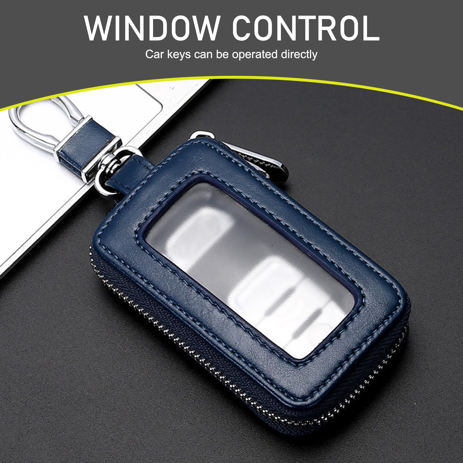 Paquete de 1 funda para llave de coche, soporte para llave inteligente de coche, bolsa universal con cremallera, para la mayoría de coches y SUV, Azul Real, 1 PC