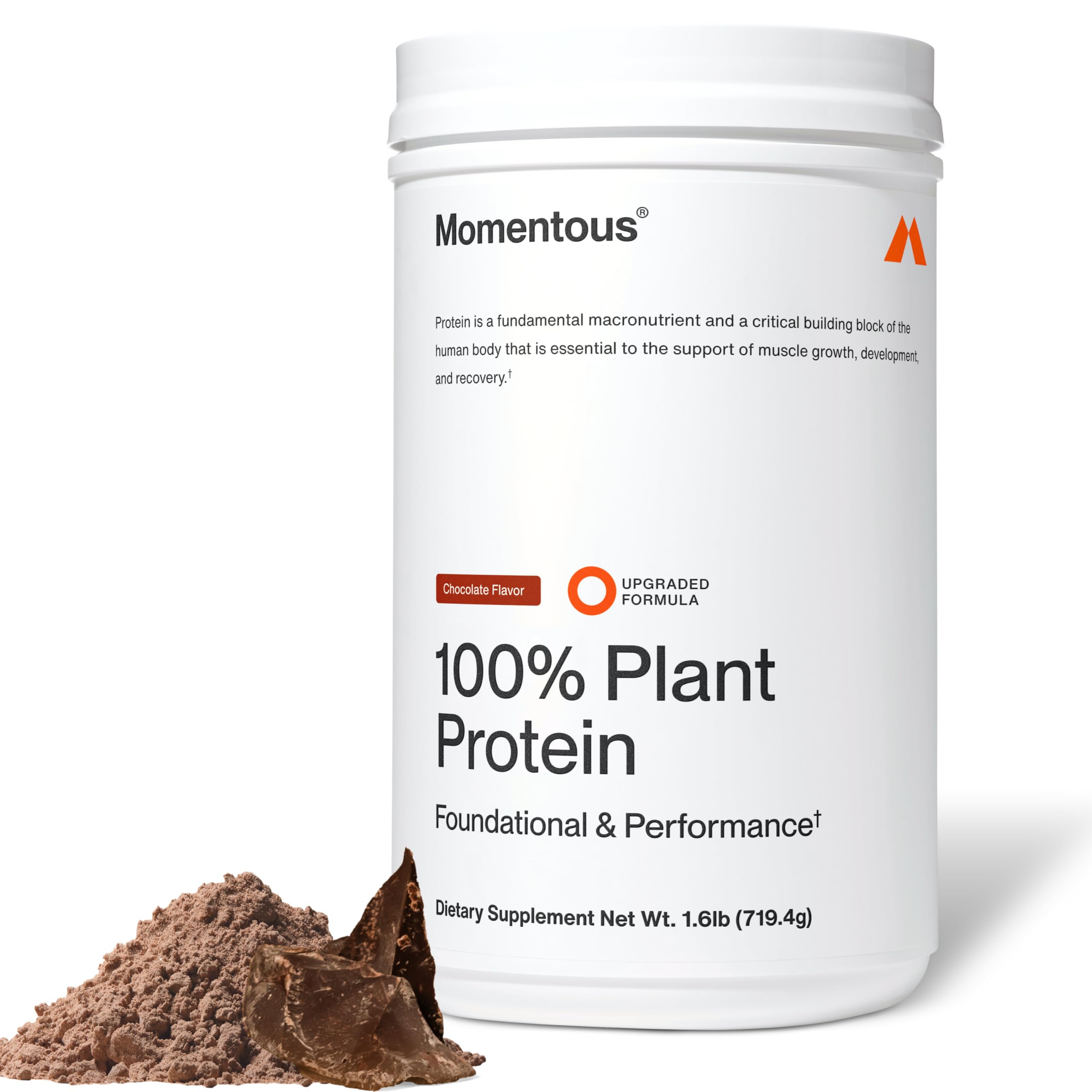 Momentous Vegan Protein Powder - 20 g Plant-Based Protein - NSF Certified for Sport - Gluten-Free - Non-GMO - 22 Servings for Essential Everyday Use -