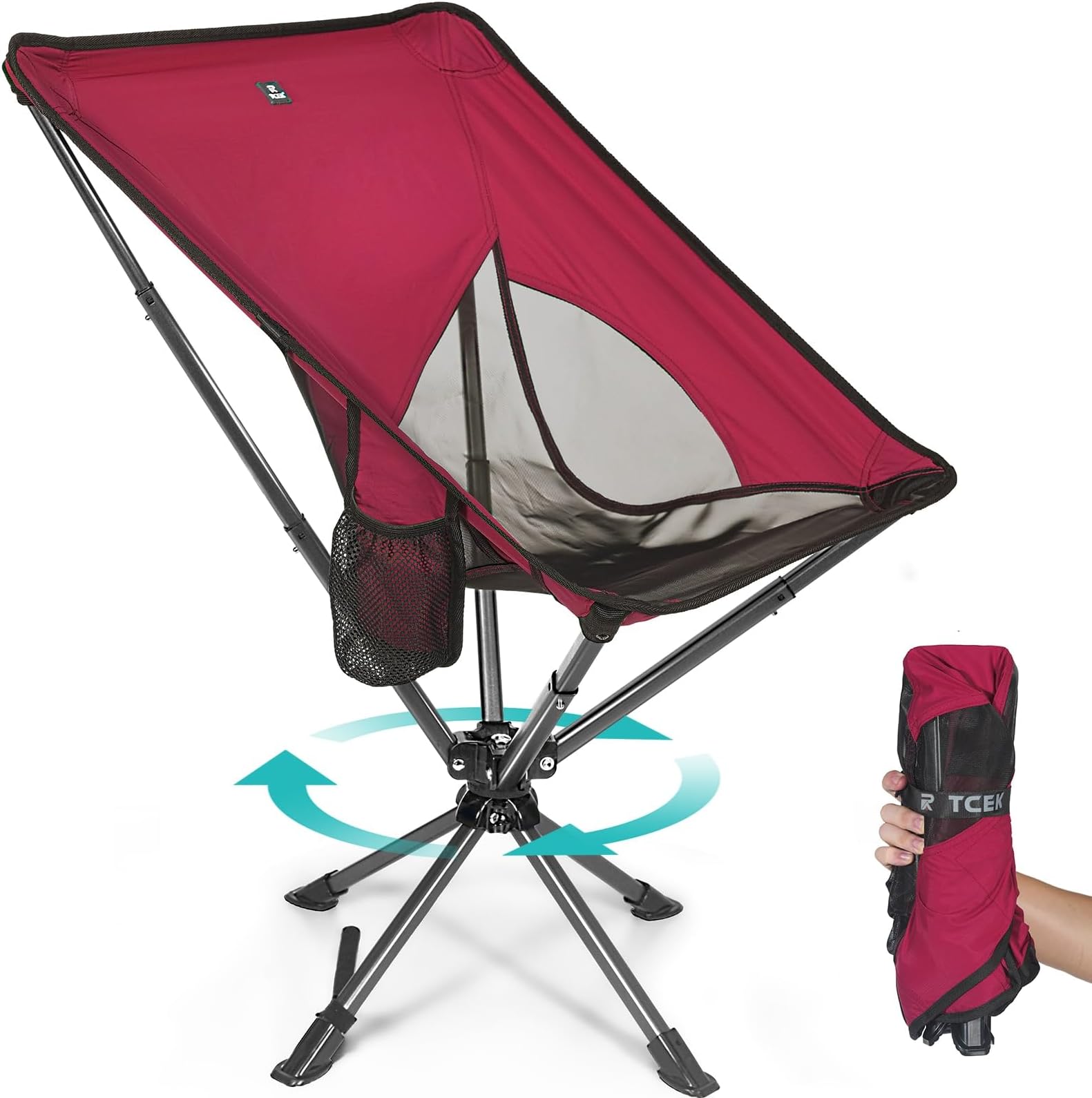 Amazon.com: TCEK 2024 Swivel Portable Chair - Small Compact Collapsible ...