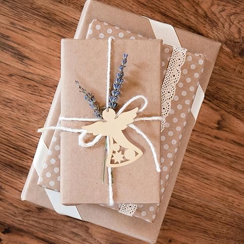 Miniatura 7 de EXCEART 30 piezas de Navidad Ángel de madera con recortes de madera sin terminar con forma de ángel de madera en blanco para manualidades, adornos