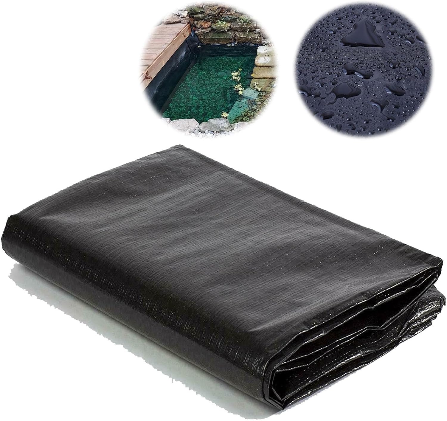 HDPE Pond Liner -, Flexible Membrane for Large Fish Ponds, Garden Fountains & Waterfalls - Sun Resistant, Easy to Cut, Impermeable - Sizes: 4x20m, 6x6m, 6x8m, 7x8m