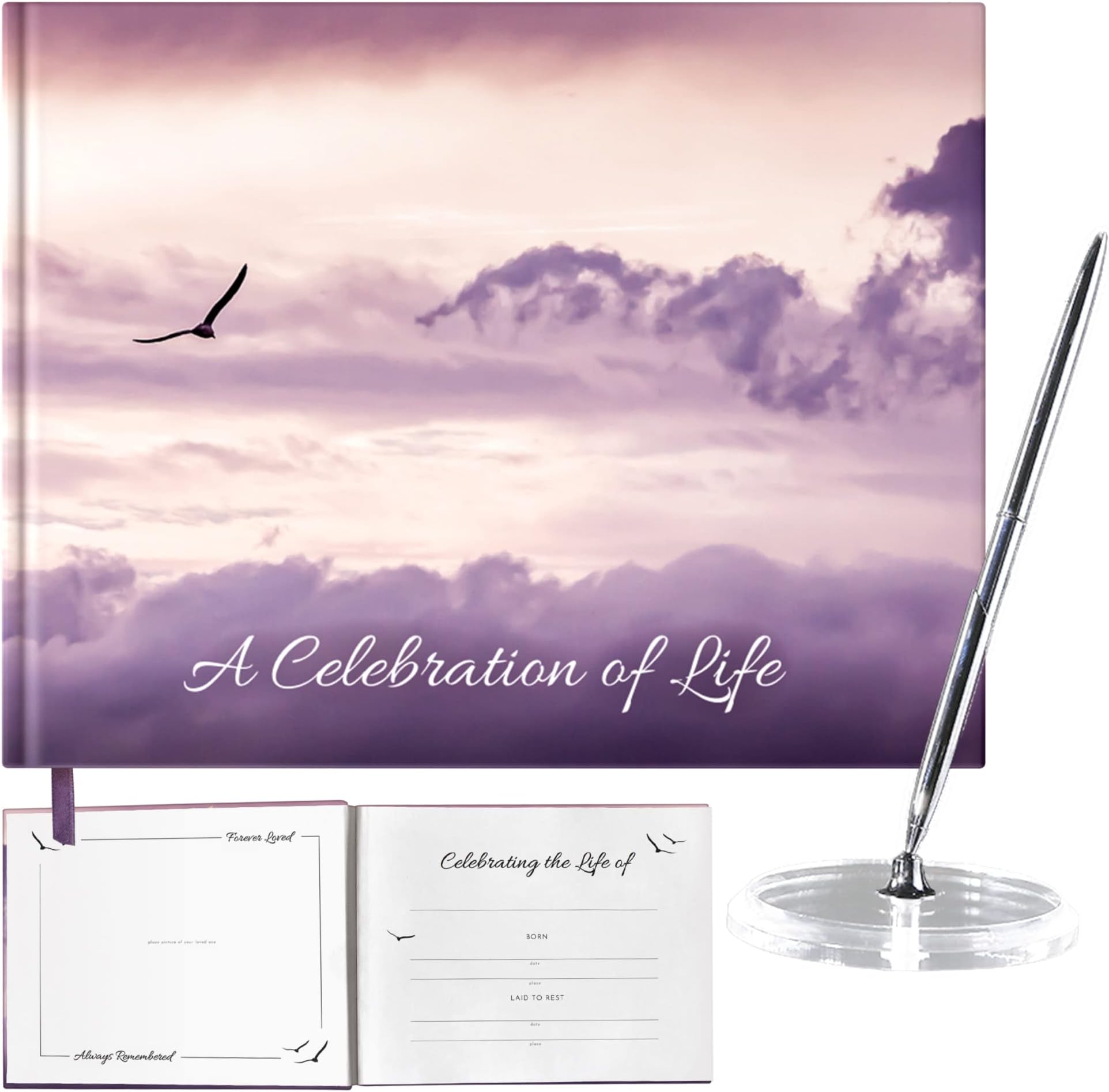 7 pcs Guest Book Set, Funeral Guest Book, Includes