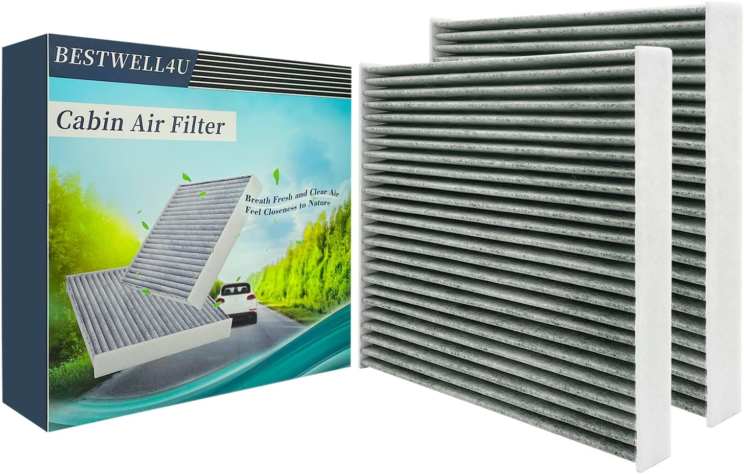 2 Pack BW157 Cabin air filter Replacement for CF12157.FD157,CP157,871390E040,871390E040,TK48