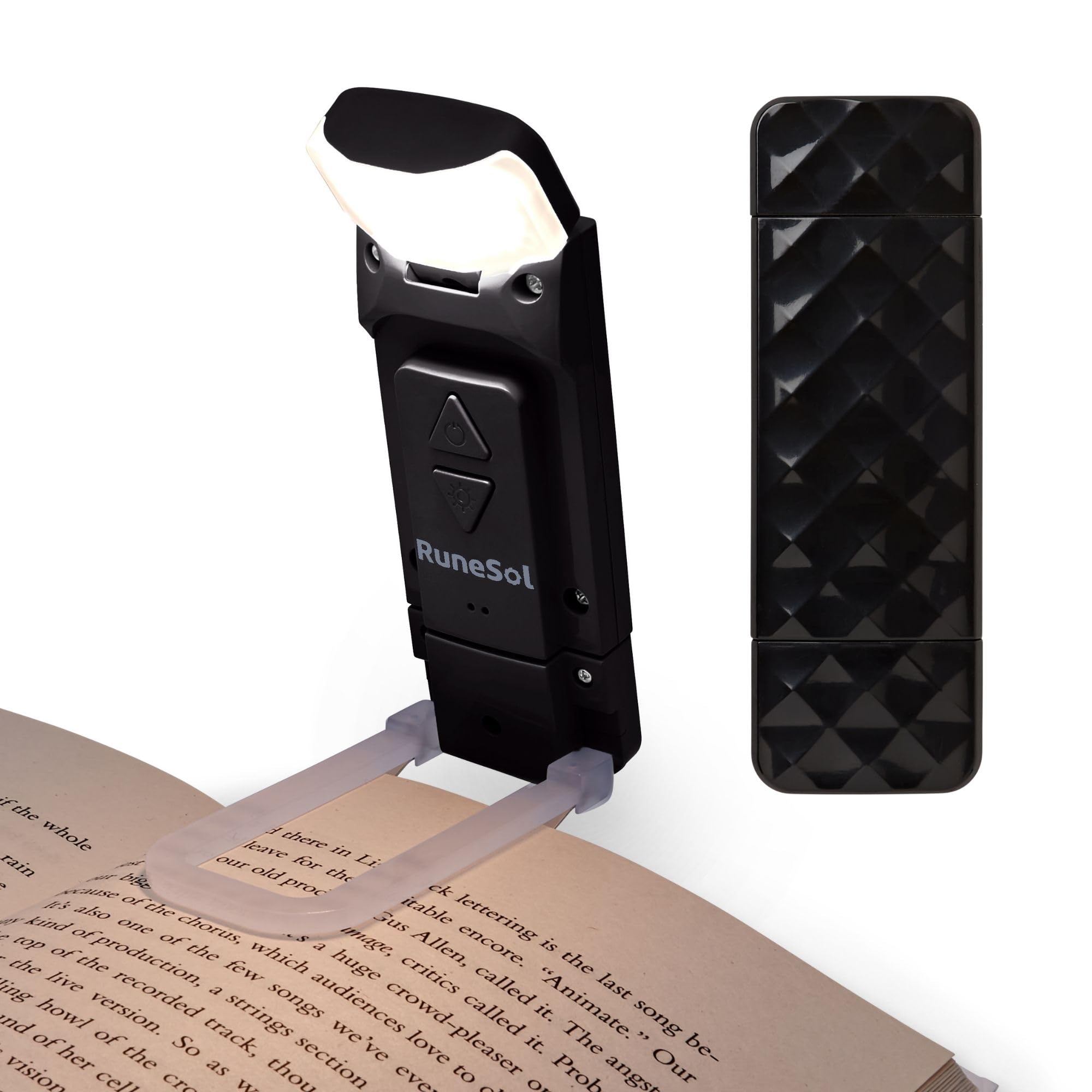 Runesol Negra, Musgo De Medianoche, Luz Para Leer Con 5 LED, Luz De Lectura Recargable Con Clip, 3 Modos De Protección Para Vista, Carga USB Para 80 Horas, Idéale pour les Amateurs des Livres