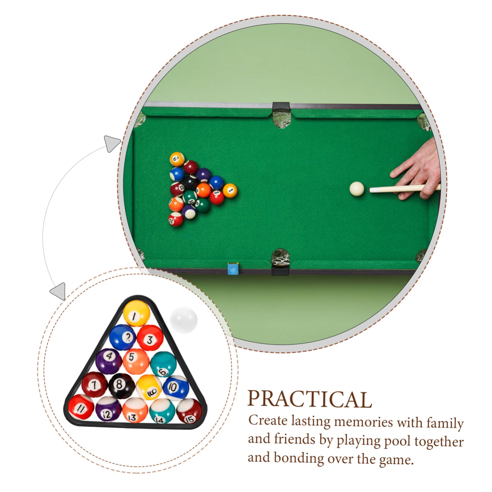 TOYANDONA Jeu de Boules de Billard Miniature en Résine pour Garçon et Filles, 16 Billes Résistantes à l'usure avec Finition Soignée, pour Jouer Billard la Maison