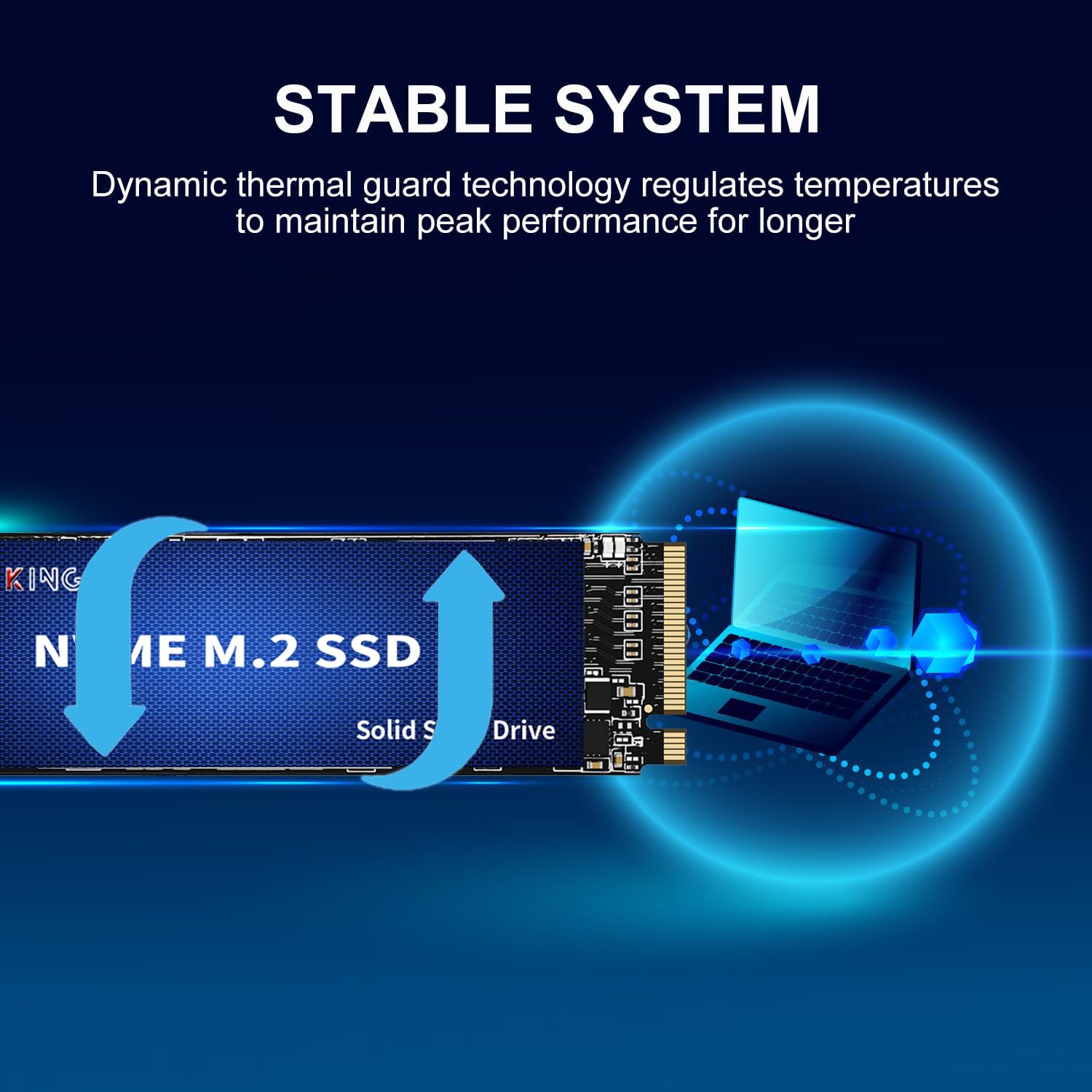 GAMERKING Wewnętrzny dysk SSD 128GB M.2 NVME 2280 PCIe Gen 3 x4, do 1800 MB/s 3D NAND Flash M Key o niskim zużyciu energii, pamięć do komputera stacjonarnego, laptopa