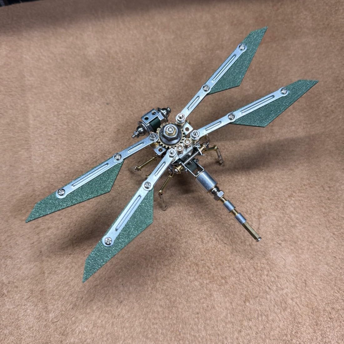 126PCS Fengyi Cruiser B 3D Metal Dragonfly Model Kit, Steampunk Mechanical Insect DIY Assembly, Creative Desk Display Collectible Sculpture for Adults