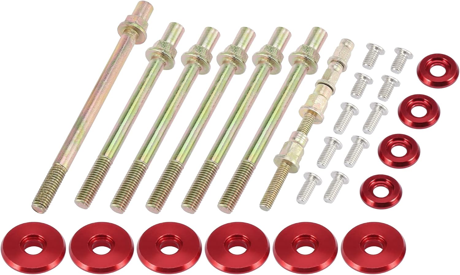 X AUTOHAUX Low Profile Engine Valve Cover Washer Bolt Kit Red for Acura for Honda K-Series Engines K20 K24