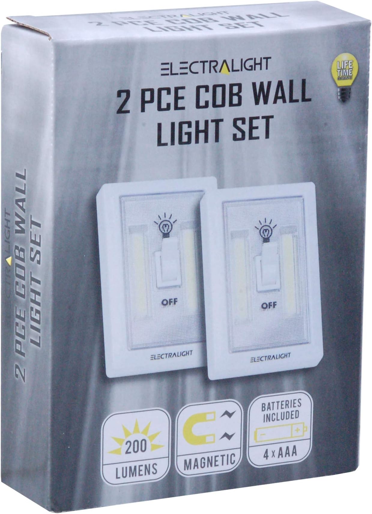Electralight 65301 2pce Cob Wall Light Set (200 Lumens)