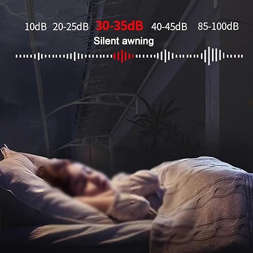 Miniatura 8 de Diseño de fregaderosilenciosoautolimpiantecubierta de policarbonato transparente de alta resistencia a los impactos, toldo de aluminio para puerta