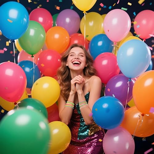 Miniatura 6 de 30 pulseras de silicona para el cabello  10 colores retro sólido neón estilo 80 bandas elásticas de gel  Luminoso resplandor traje elástico para